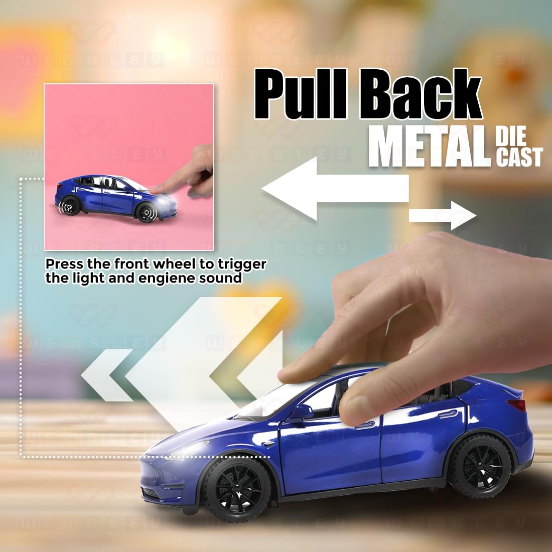 Metal Pull Back Toy Die-cast Model Car (Tesla)