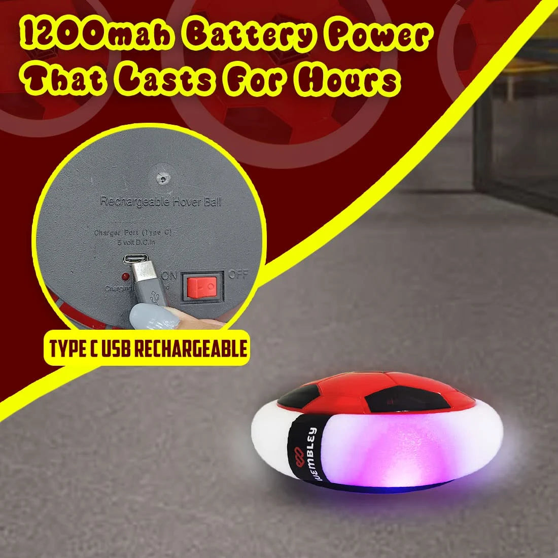 Rechargeable Battery Powered Hover Football Game