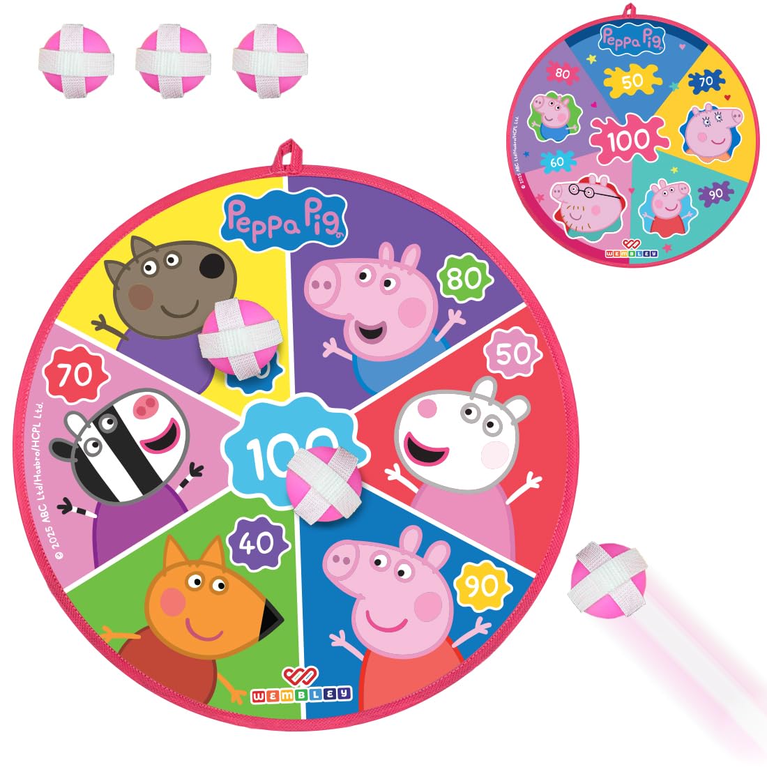 Peppa Pig 2-In-1 Dart Board with 3 Velcro Balls