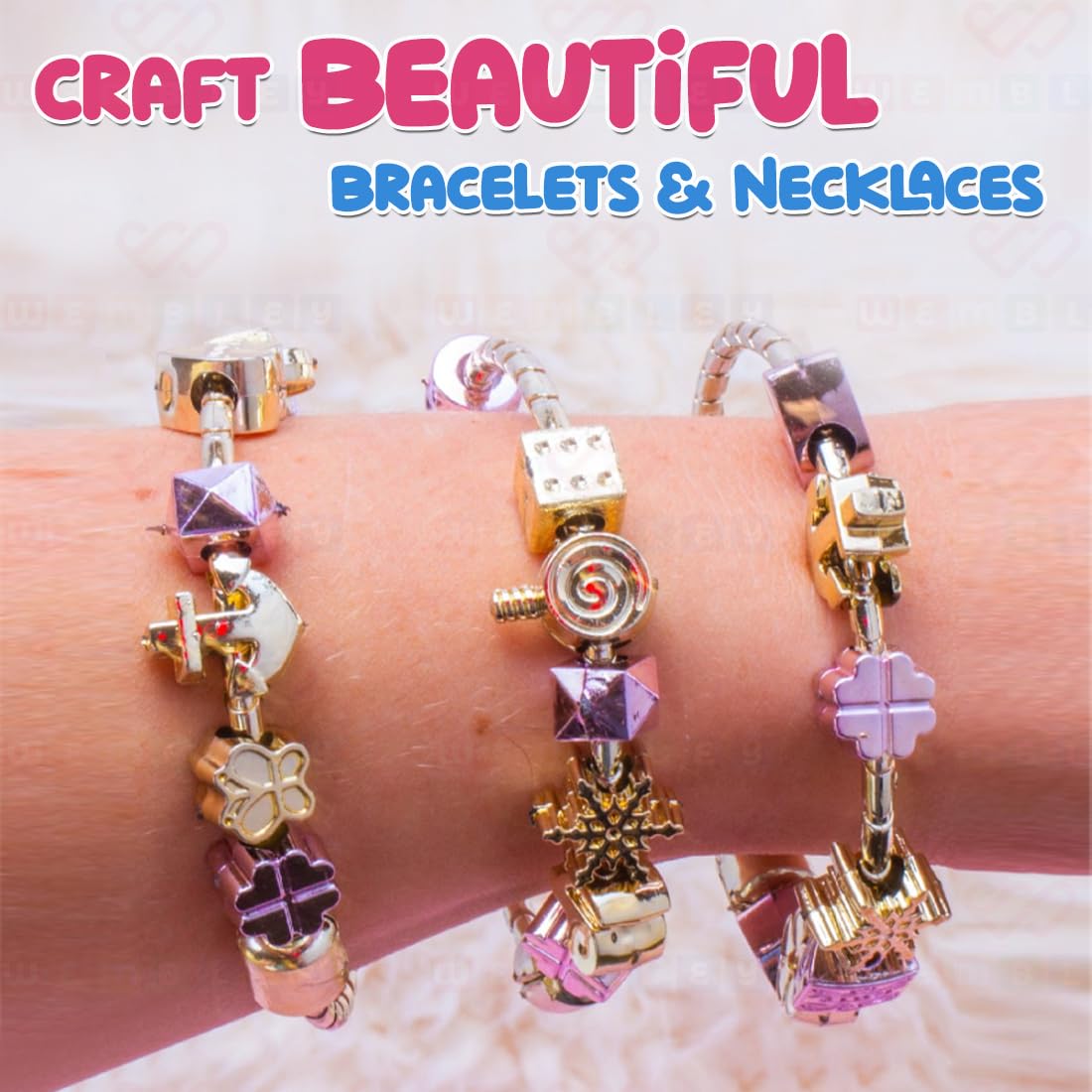 DIY Glam Up Metal Necklace and Bracelet Making Set for Kids