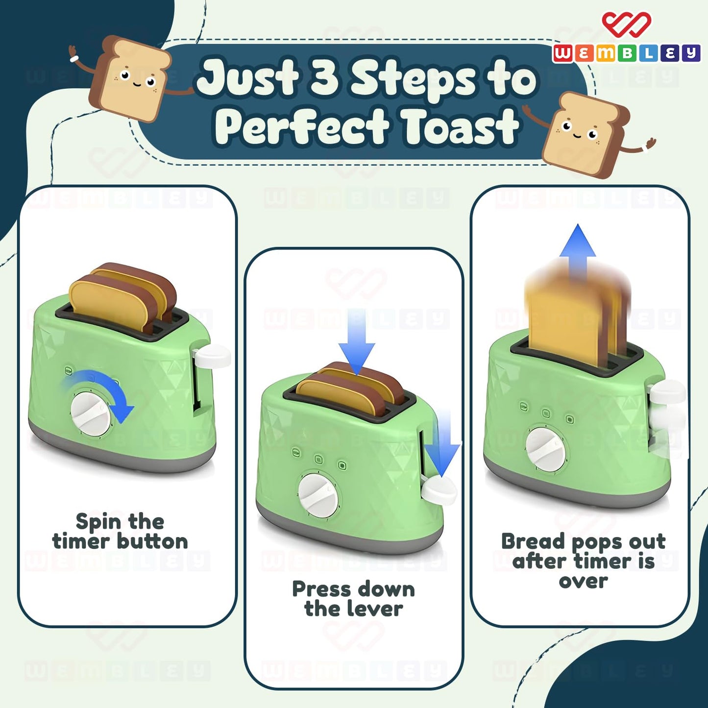Mini Chef’s Corner Pop Up Toaster Pretend Play Kitchen Set