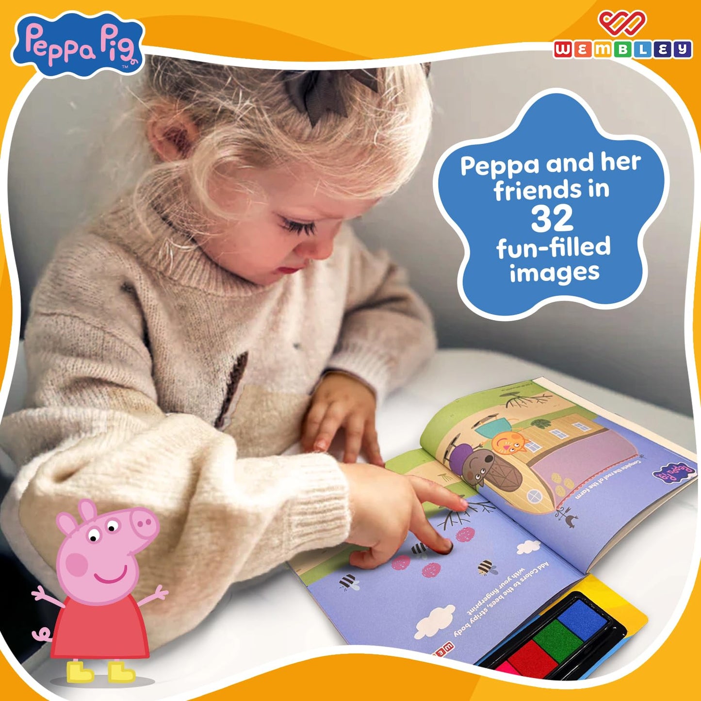Peppa Pig Finger Painting & Coloring Art Book