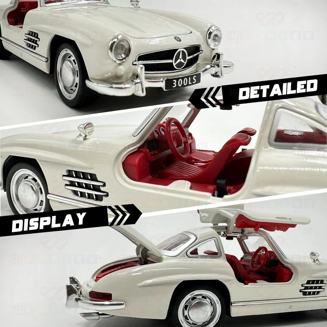 Pull Back Diecast Metal Vintage Car Openable Doors