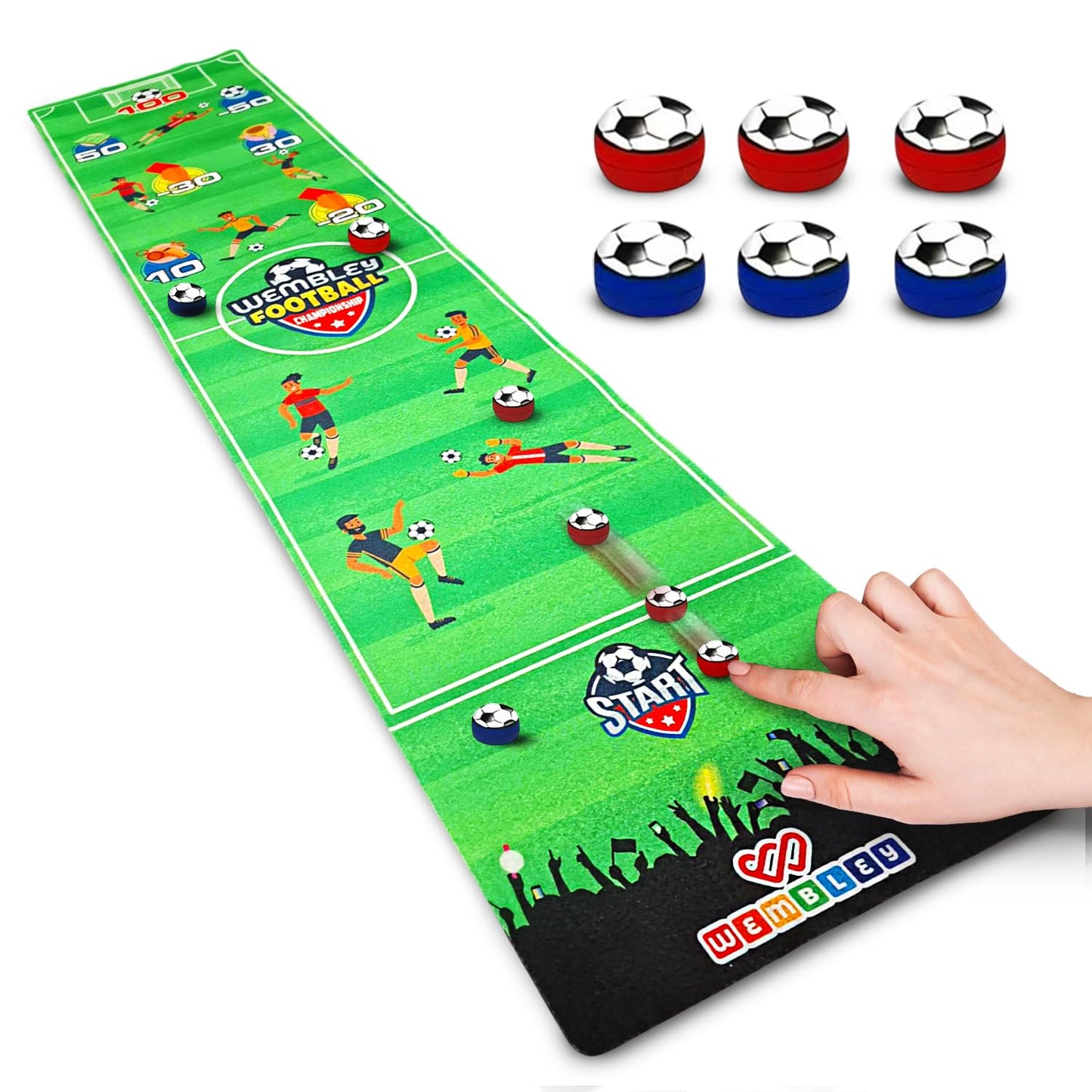 Flick & Score Football Striker Mat with 6 Strikers