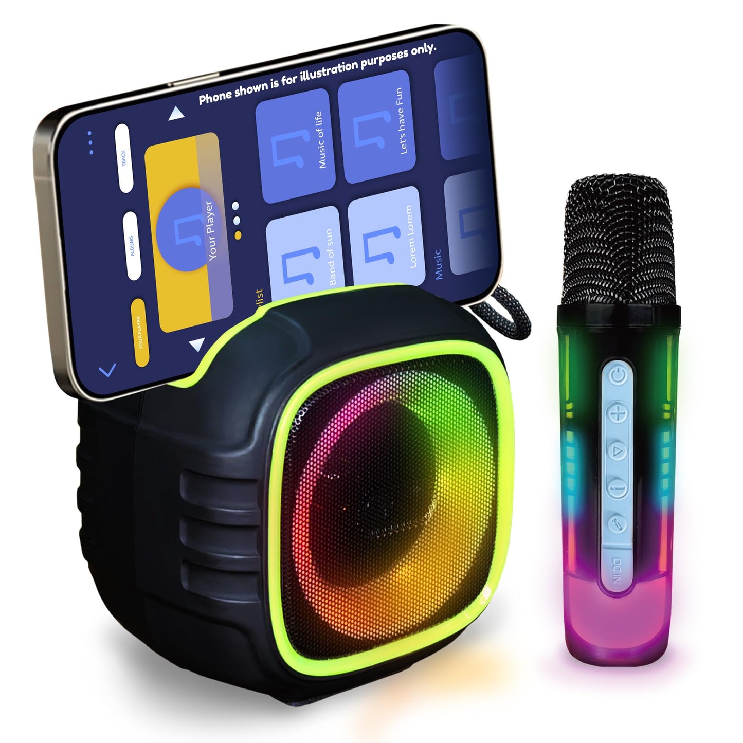 Wireless Karaoke Speaker with Built-In Mobile Phone Stand