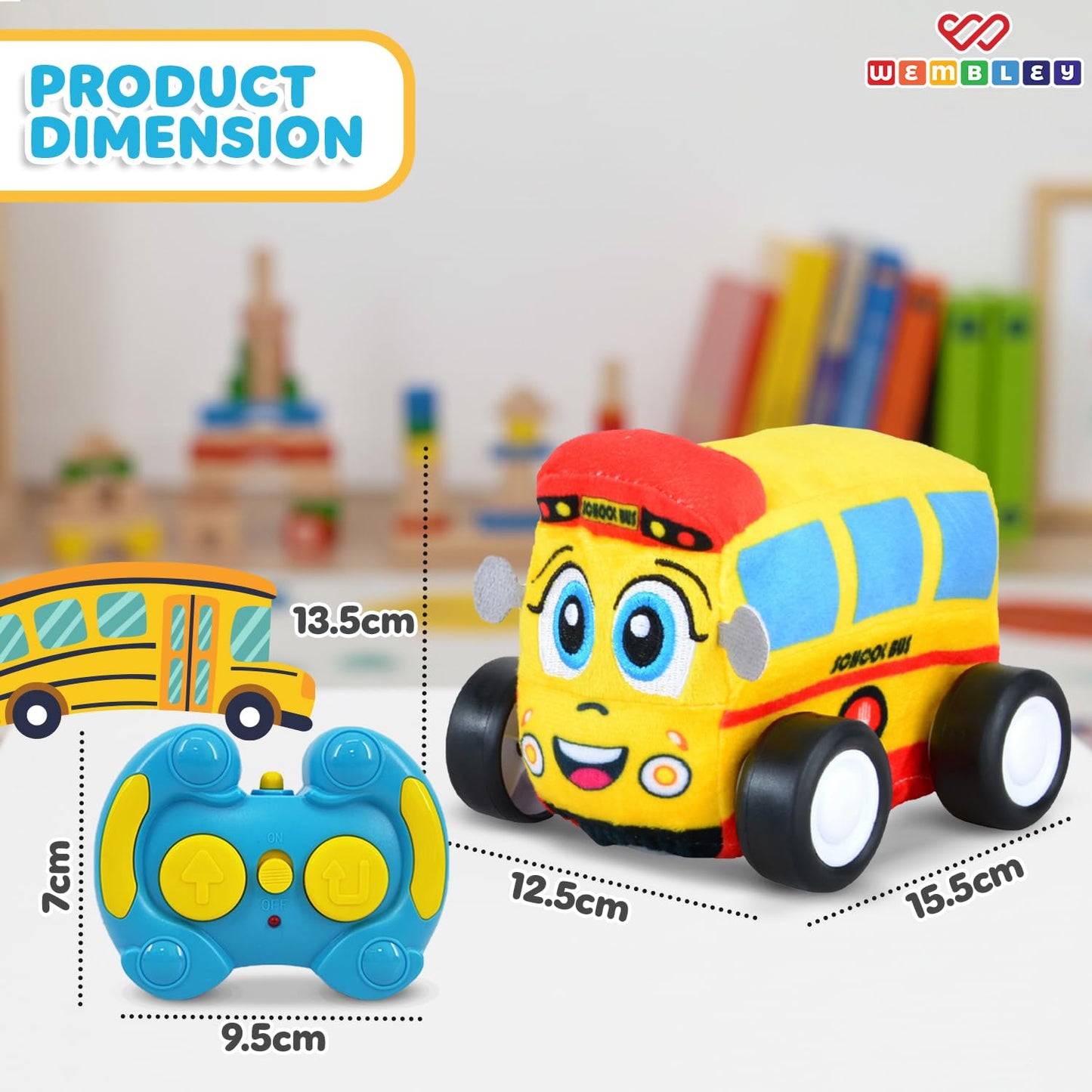 RC Plush Toy Car for Toddlers (School Bus)