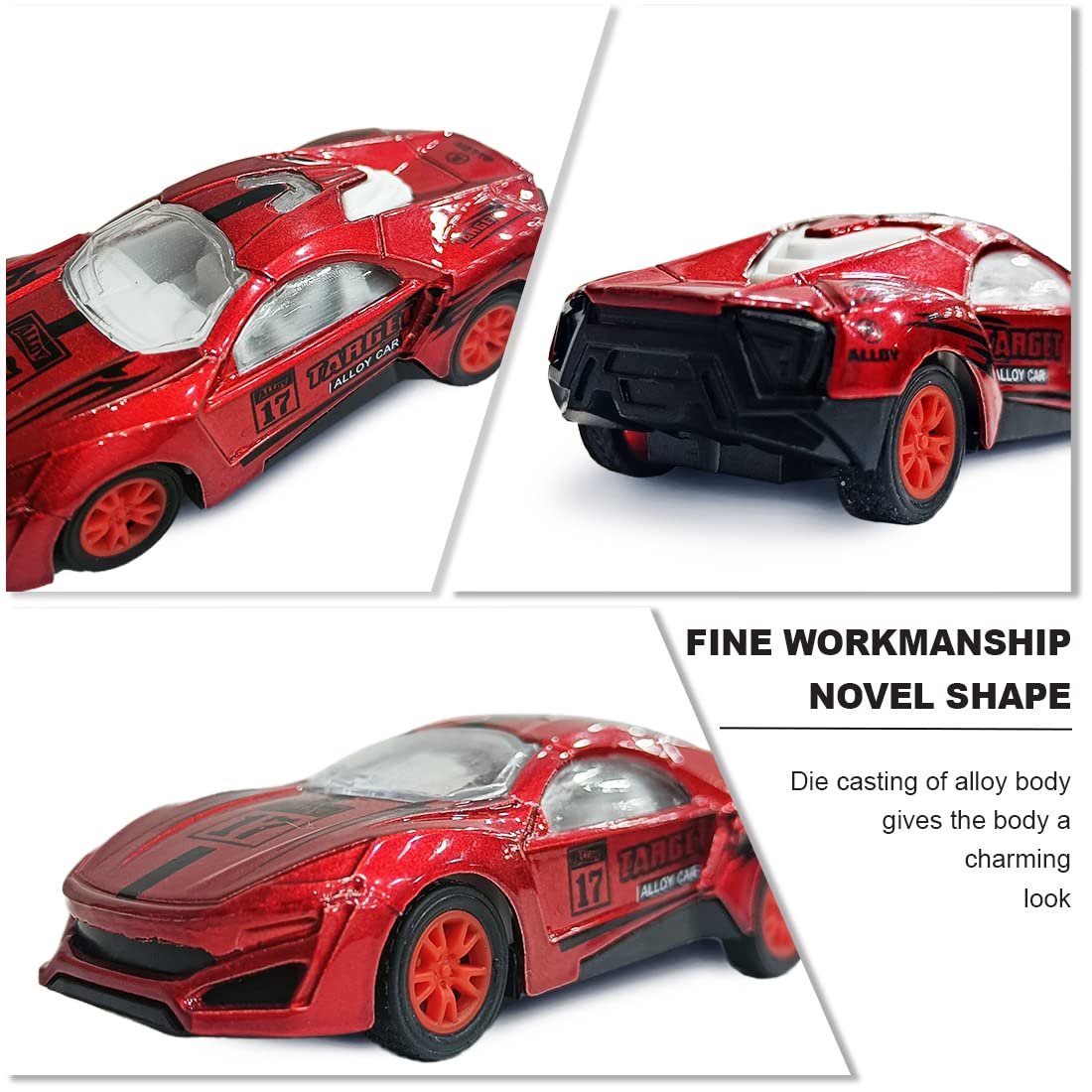 Set of Mini 1:64 Scale Die-Cast Free Wheel Toy Cars (Assorted Colors, 5 Pcs)