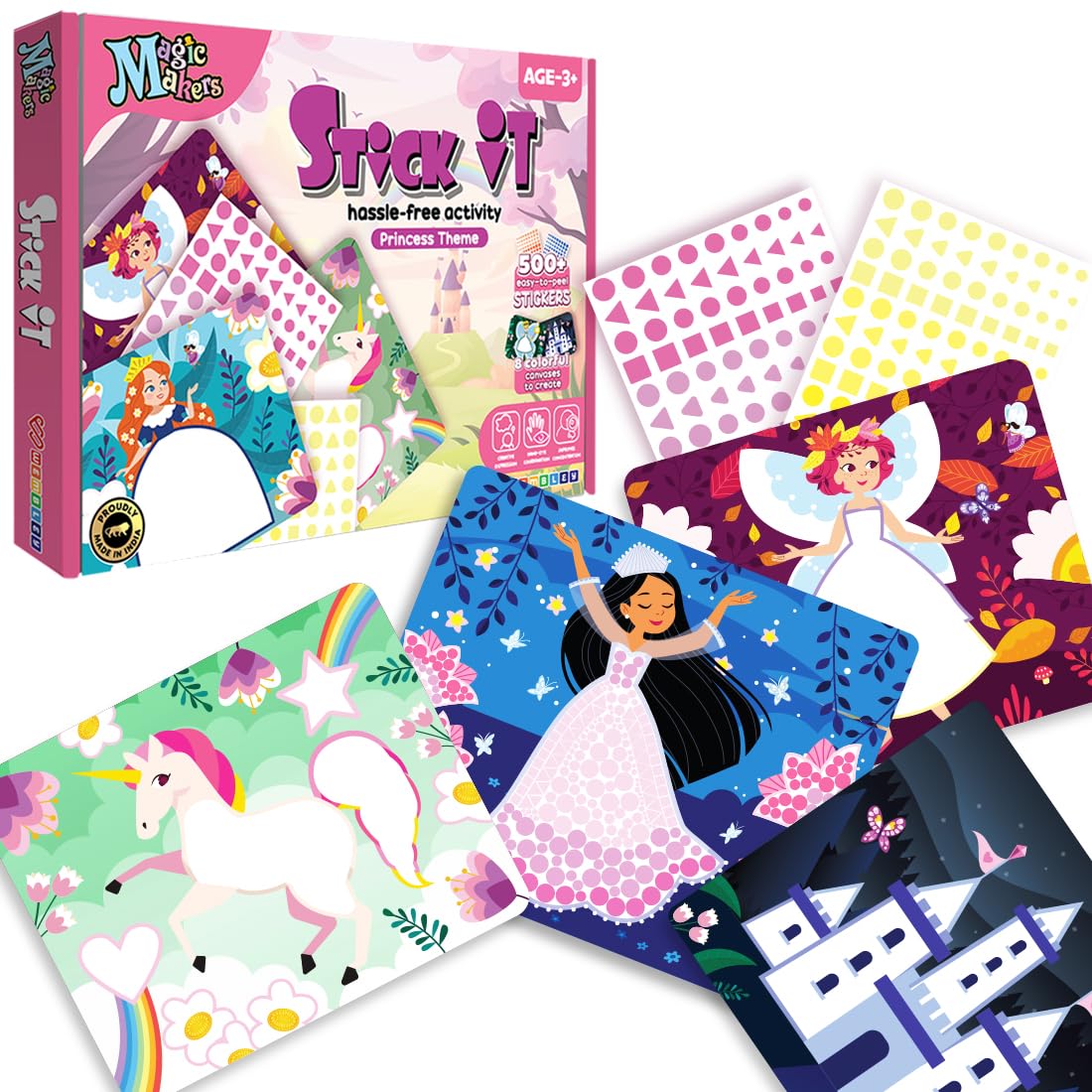 DIY Stick It Sticker Book Art Kit for Kids (Princess, Multi)