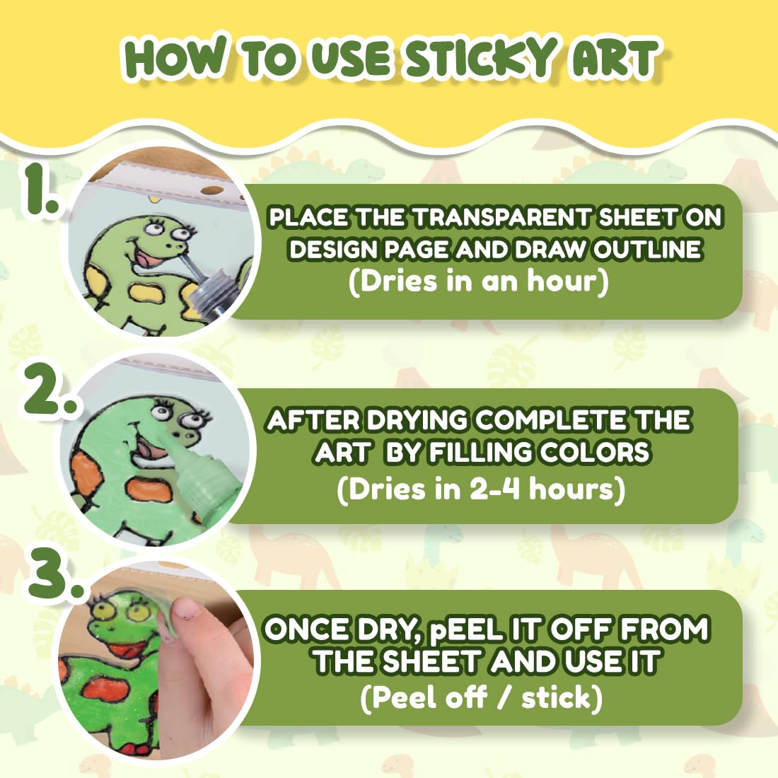 DIY 3D Window Art Glass Painting Set (Dino)