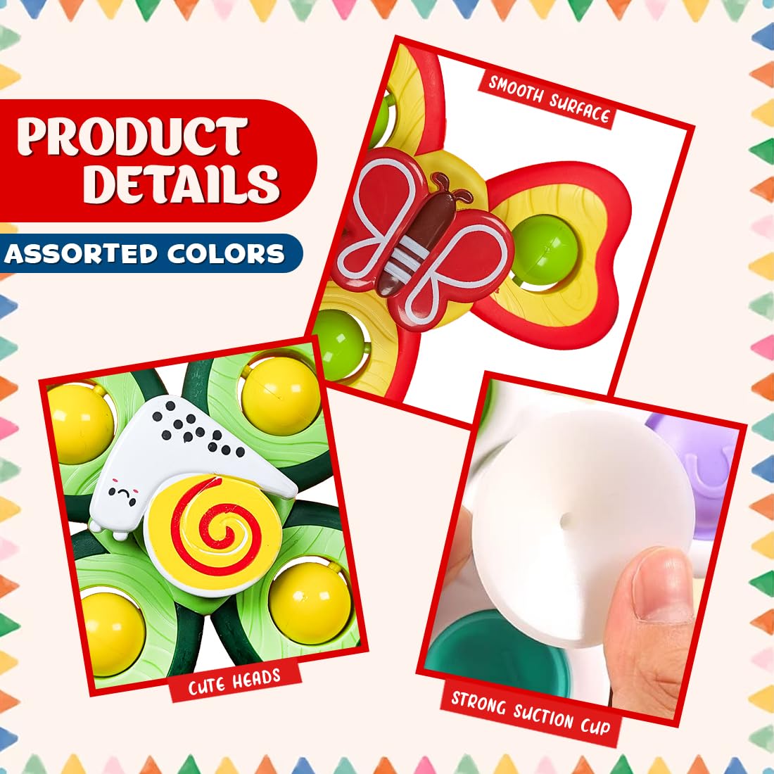 Suction Spinner Baby Bath Toys 3 Pcs (Snail)