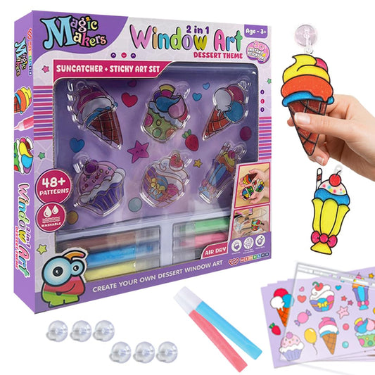 DIY 3D Window Art Glass Painting Set (Dessert)
