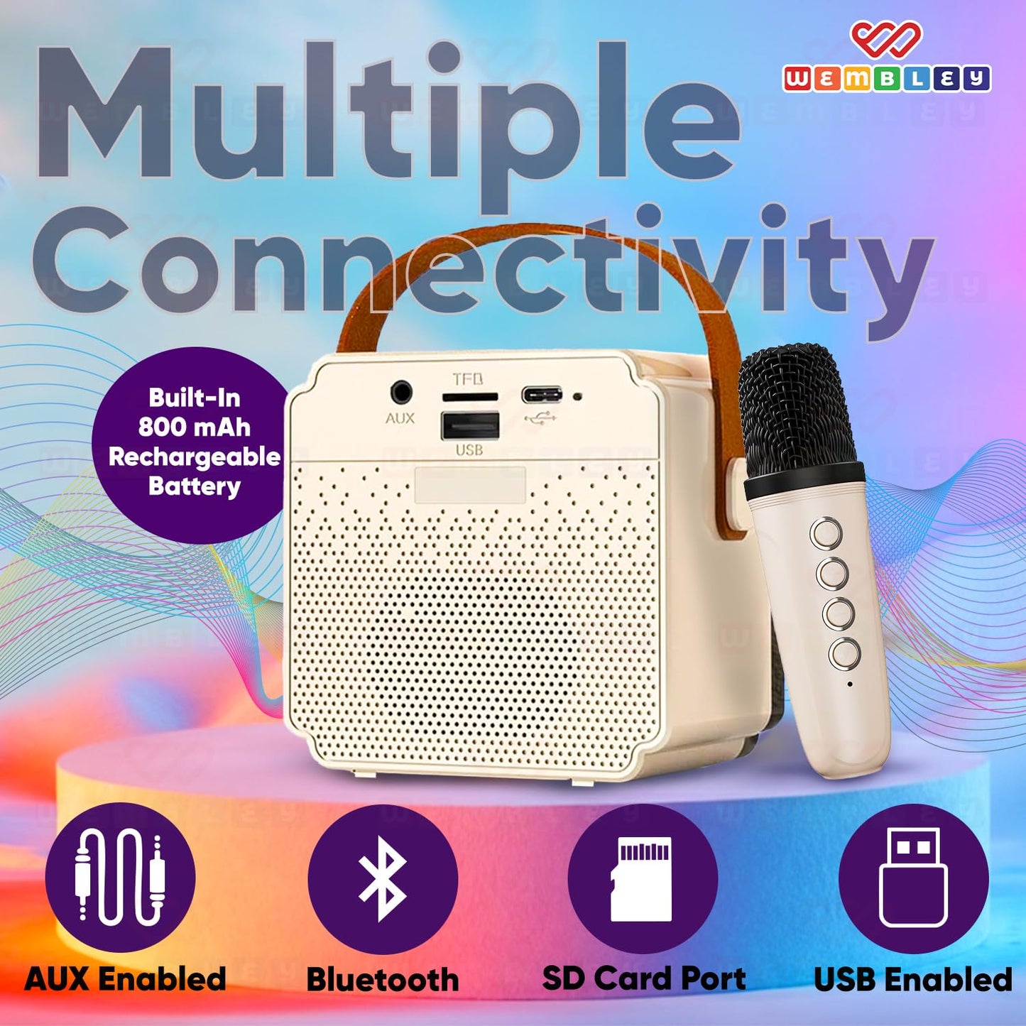 Wireless Karaoke Speaker Set with Two Premium Microphones