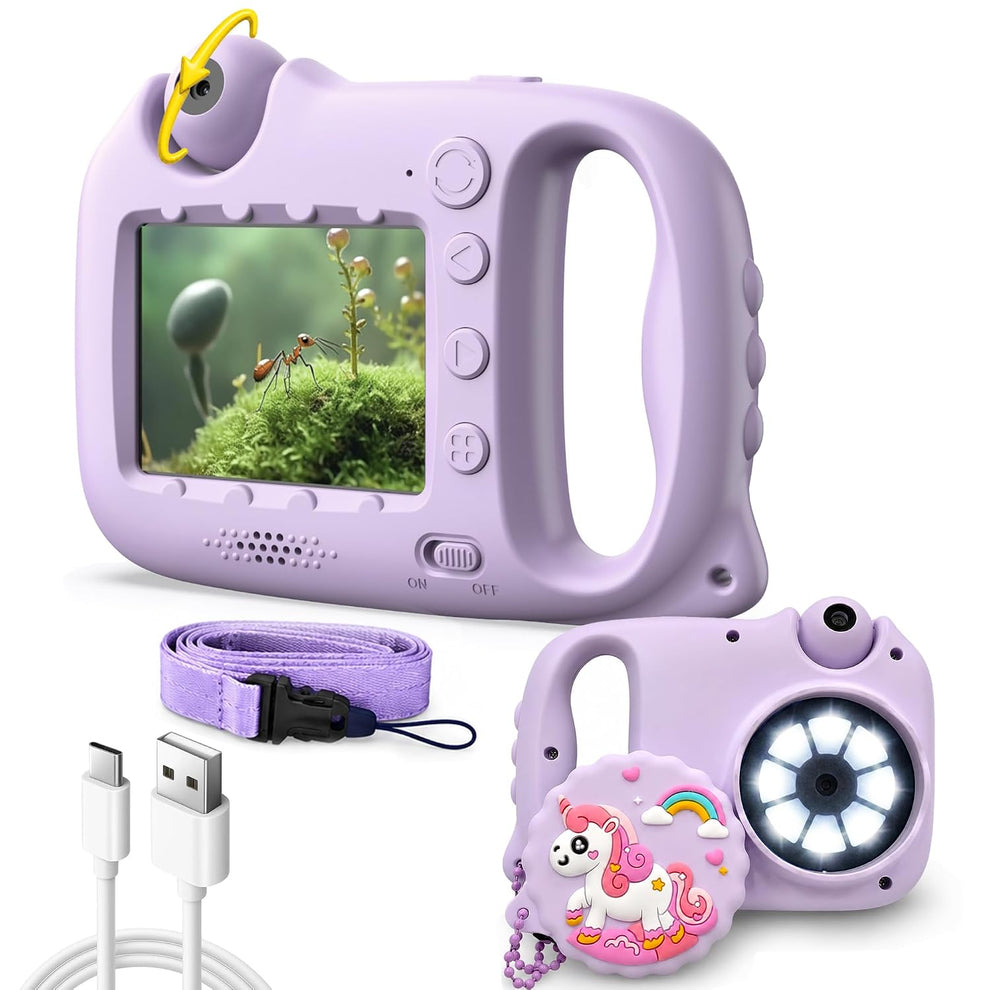 3-in-1 Toy Camera & Digital Microscope for Kids (Unicorn Theme ...