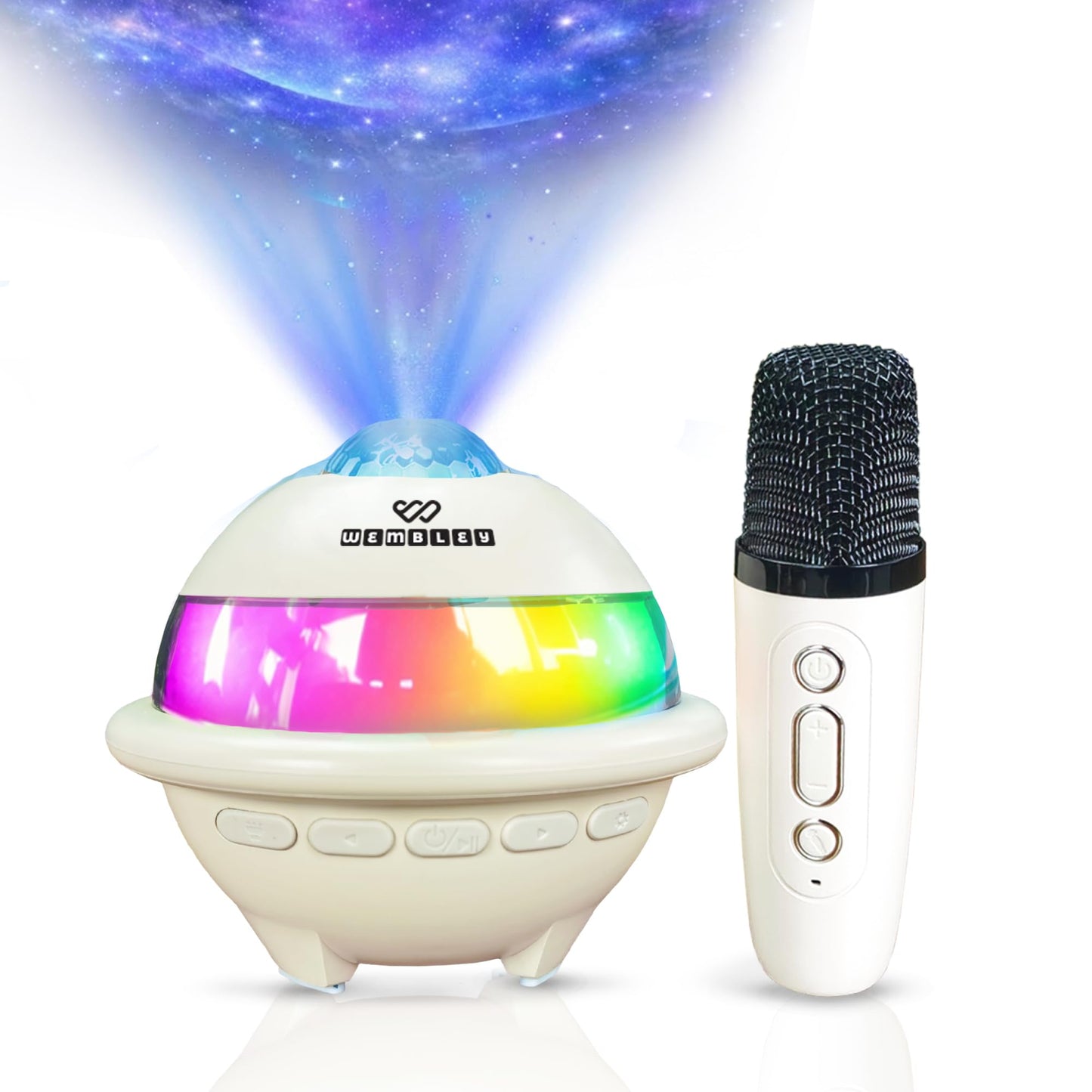 Wireless Karaoke Speaker and Mic Set with Projector Light