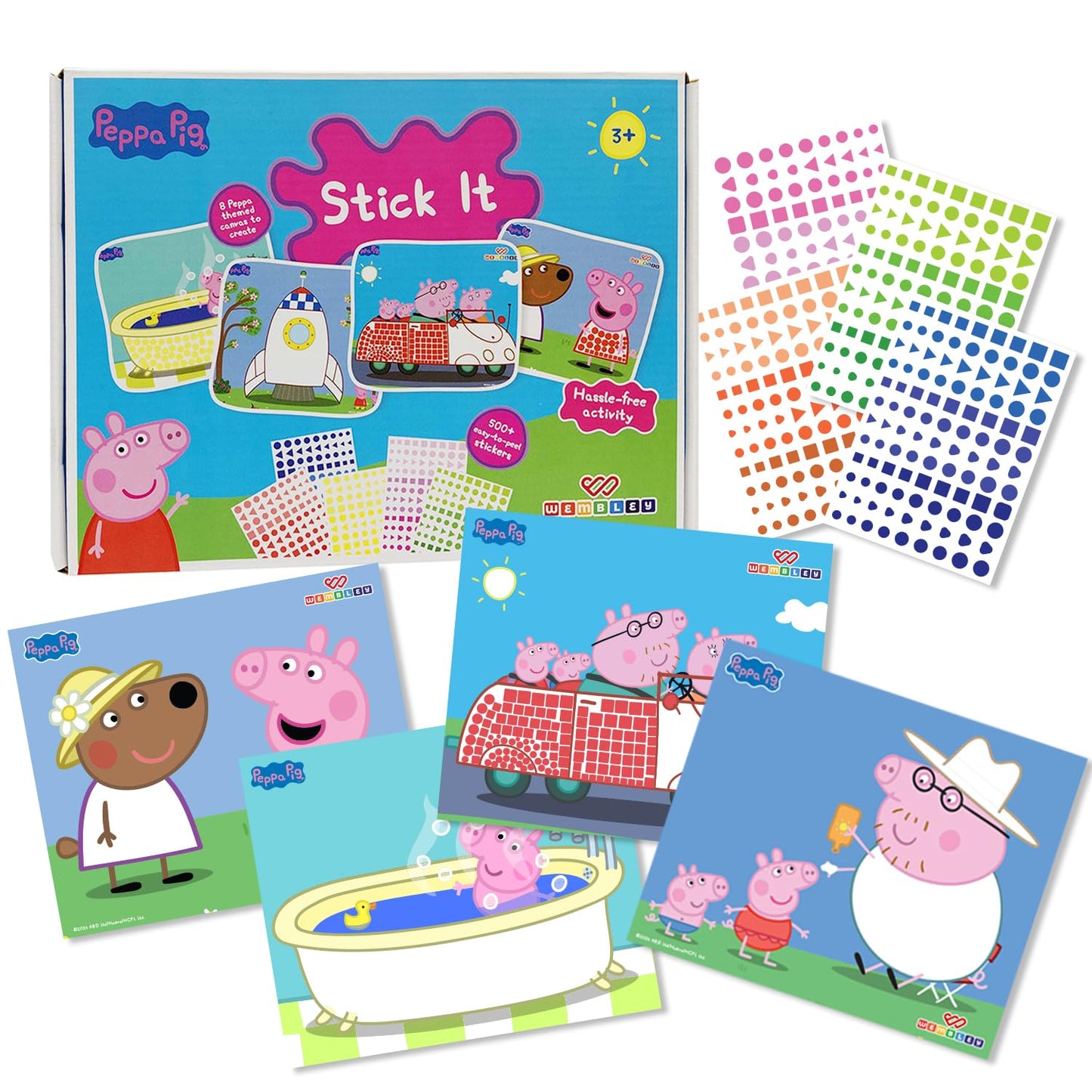 DIY Peppa Pig Stick It Activity Set with 8 Canvases & 500+ Stickers