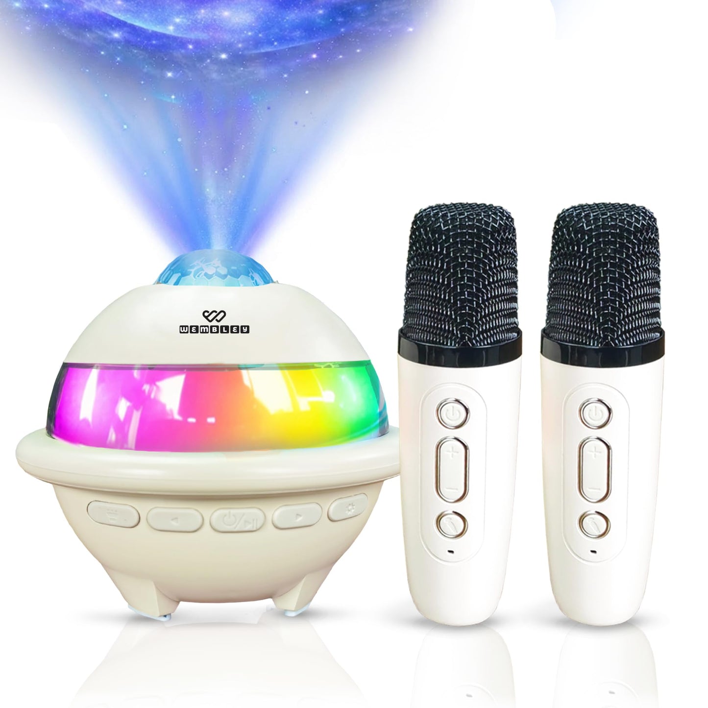 Wireless Karaoke Speaker and Mic Set with Projector Light