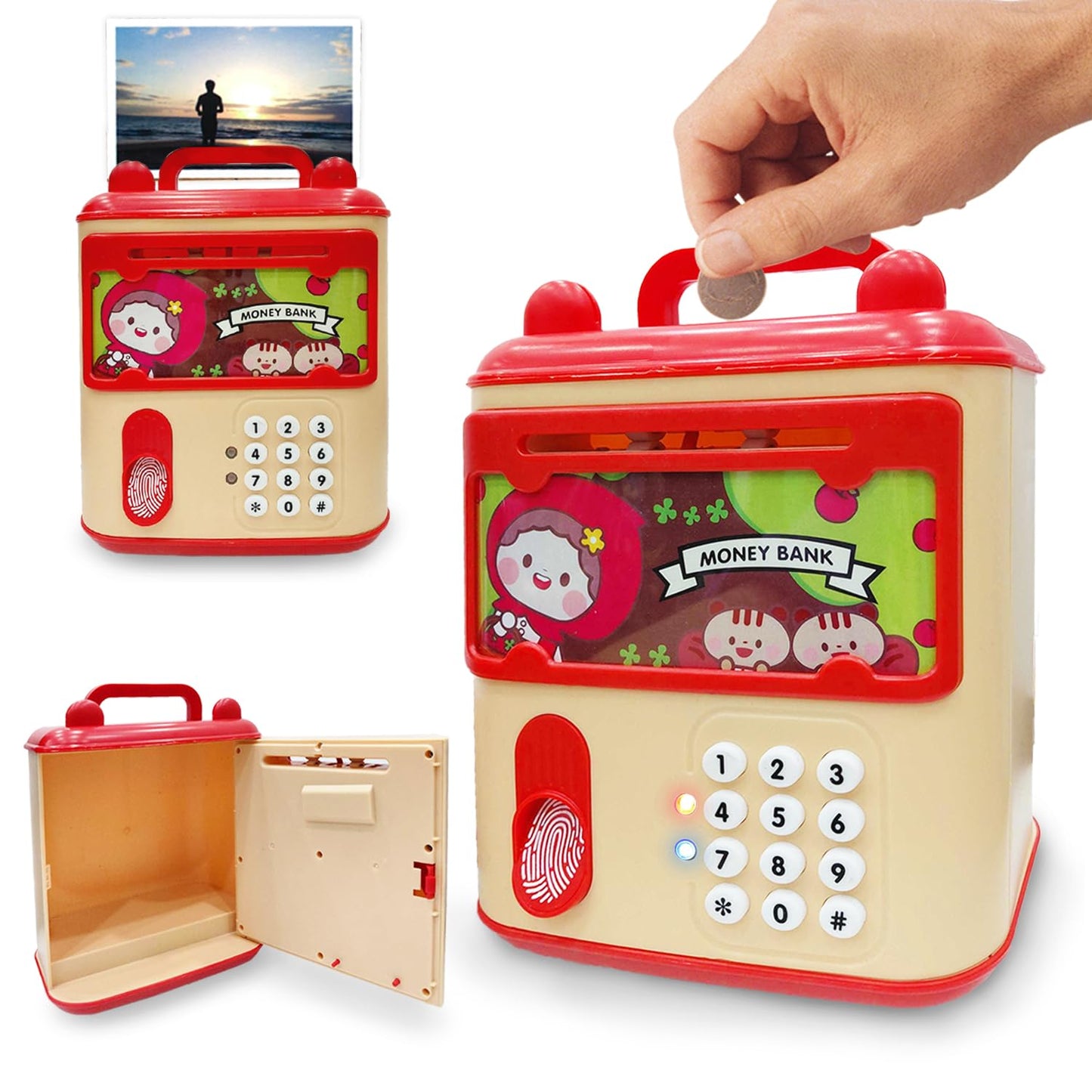 Money Saving ATM Piggy Bank for Kids with Finger Print Sensor