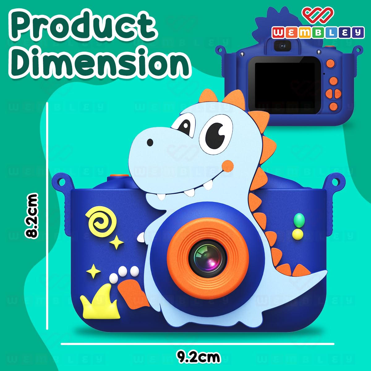 Rechargeable Dinosaur Digital Camera for Kids with 8GB Expandable Storage