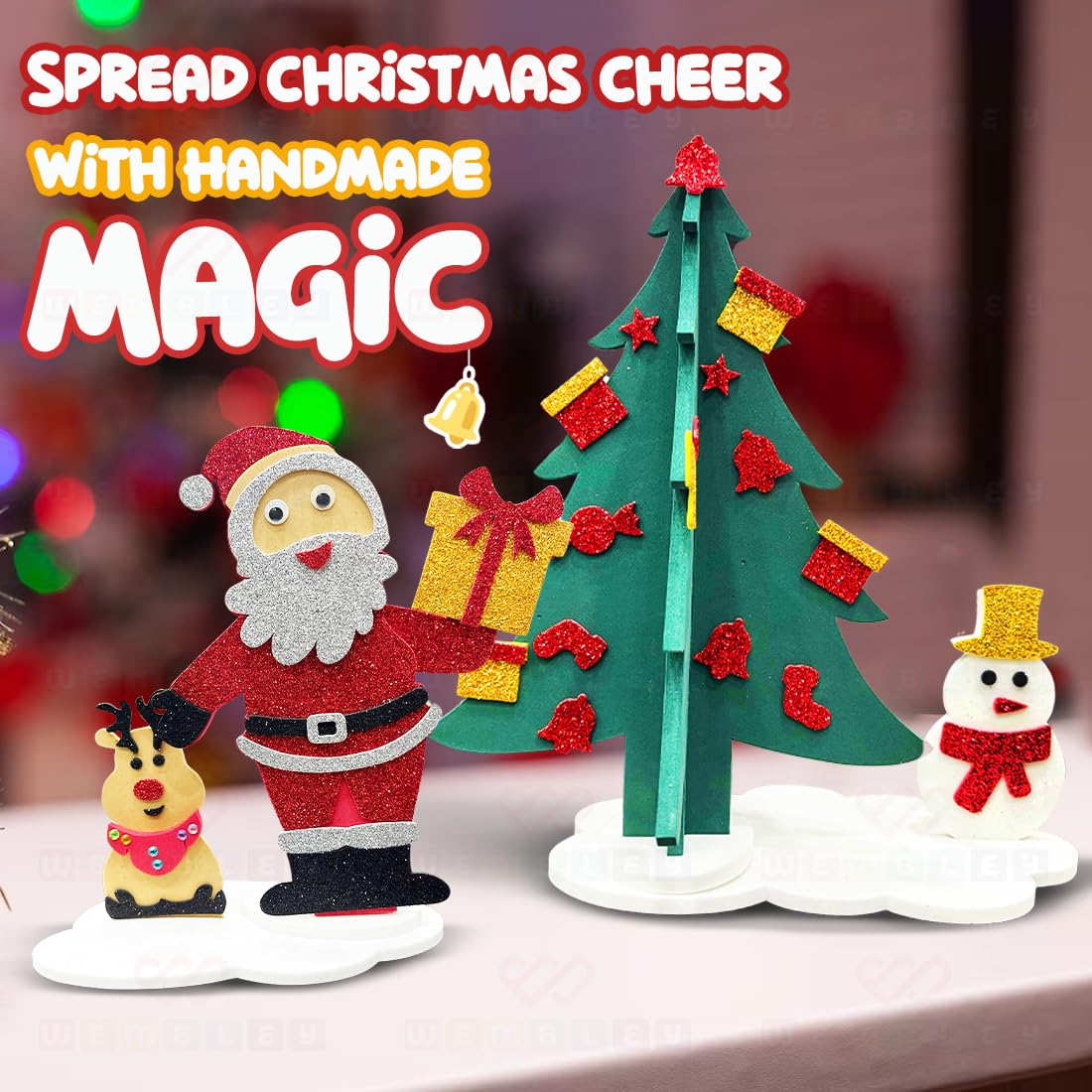 DIY Christmas Magic Peel & Stick Foam Craft Set for Kids