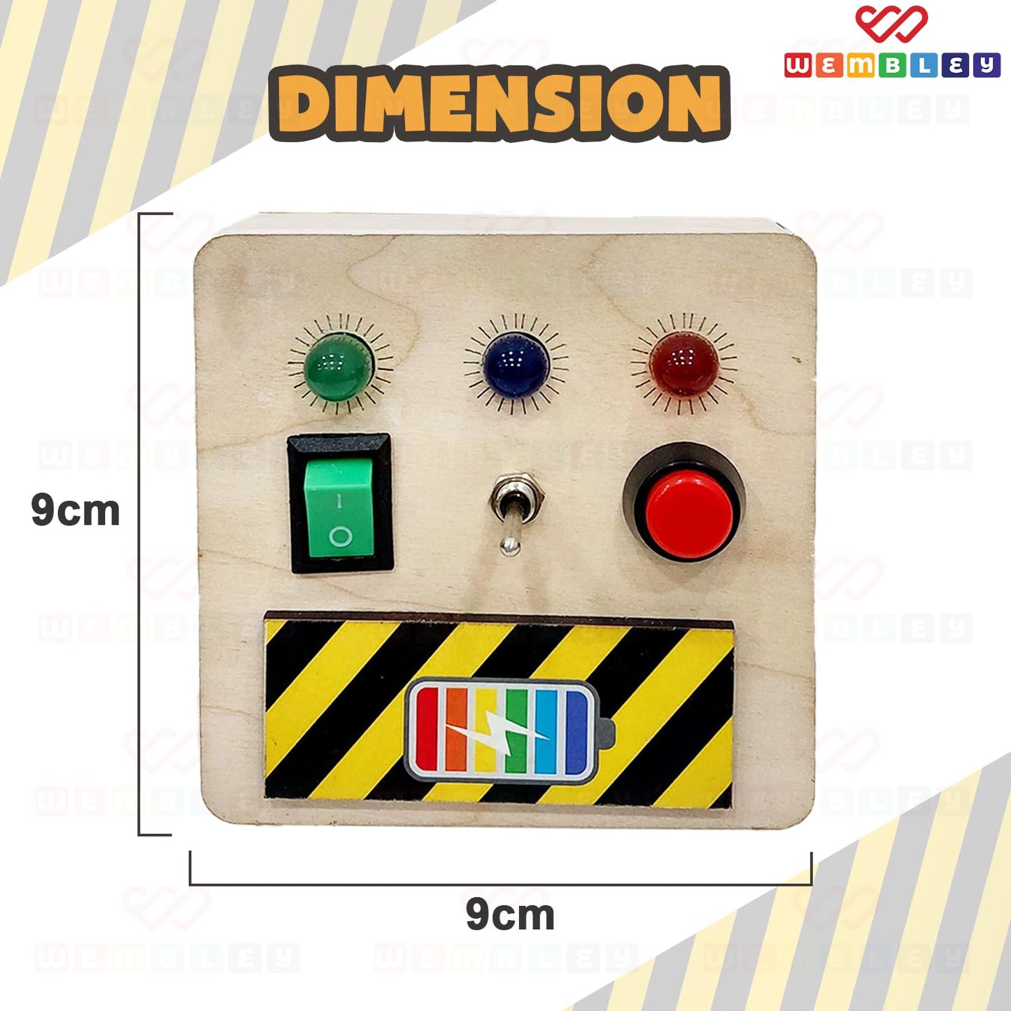 Engaging Wooden Busy Board for Kids with 3 Switches (Basic)