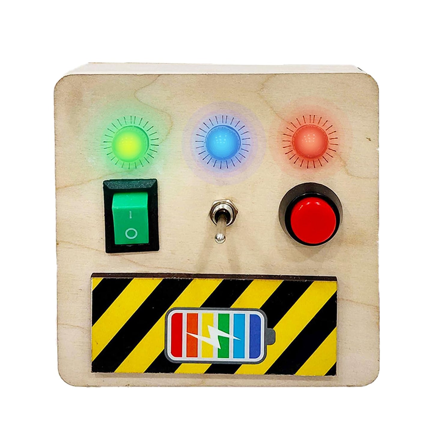 Engaging Wooden Busy Board for Kids with 3 Switches (Basic)