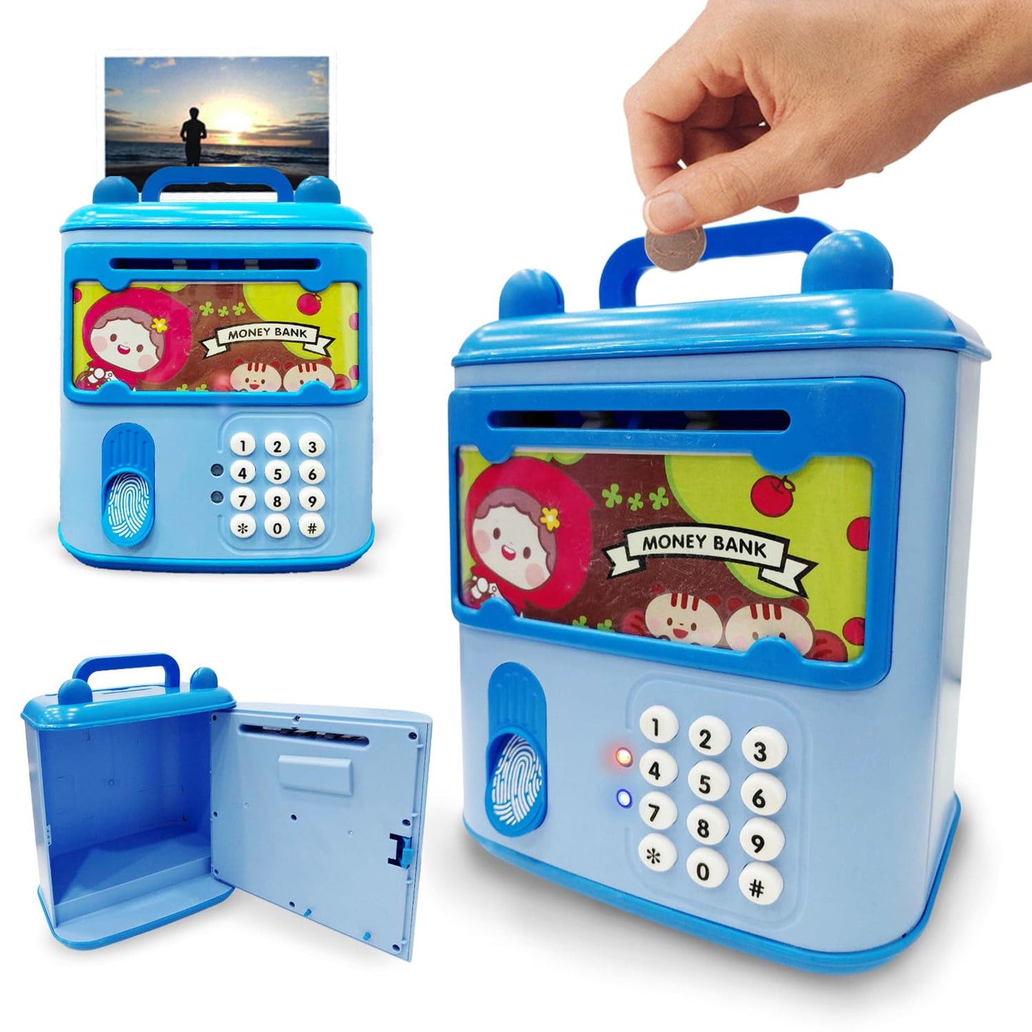 Money Saving ATM Piggy Bank for Kids with Finger Print Sensor