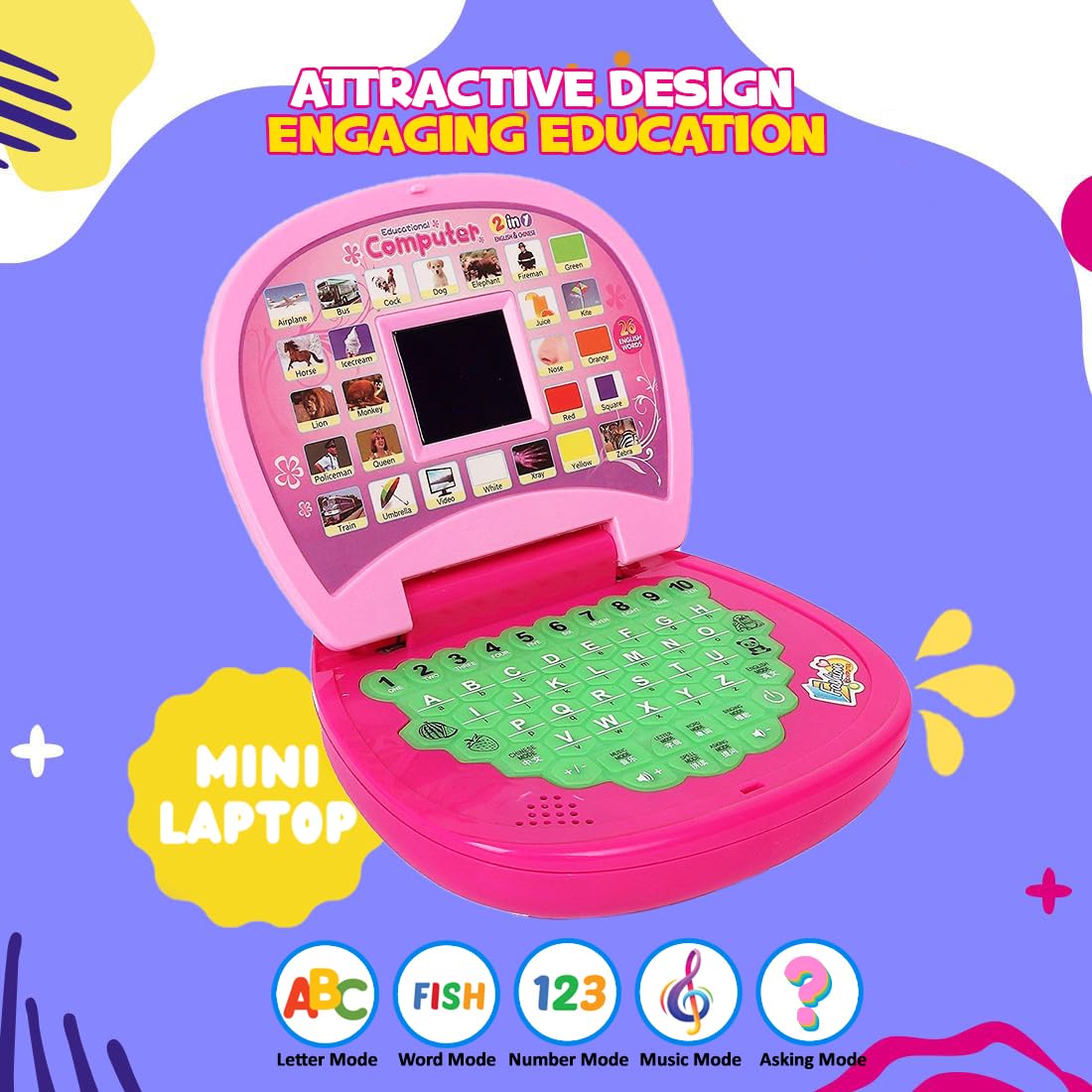 Educational Kids Laptop for Baby (Pink)