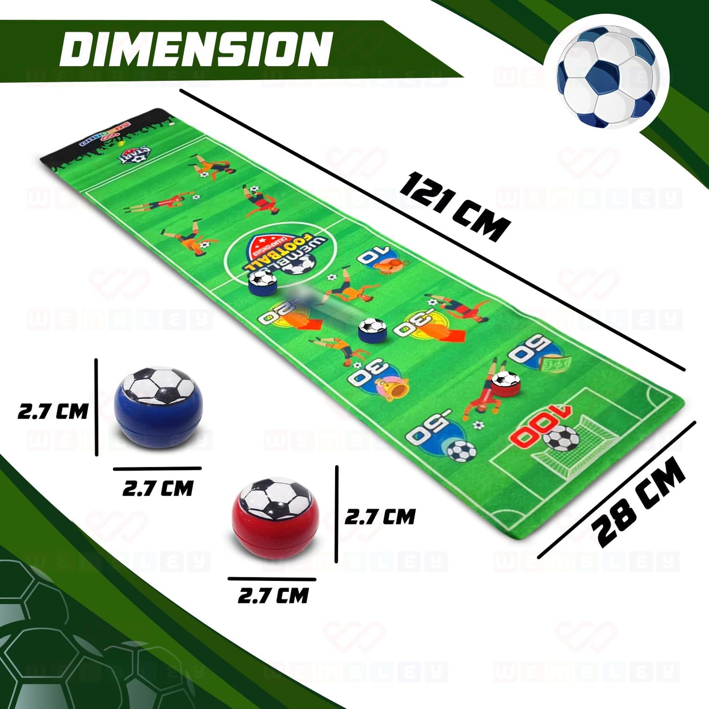 Flick & Score Football Striker Mat with 6 Strikers