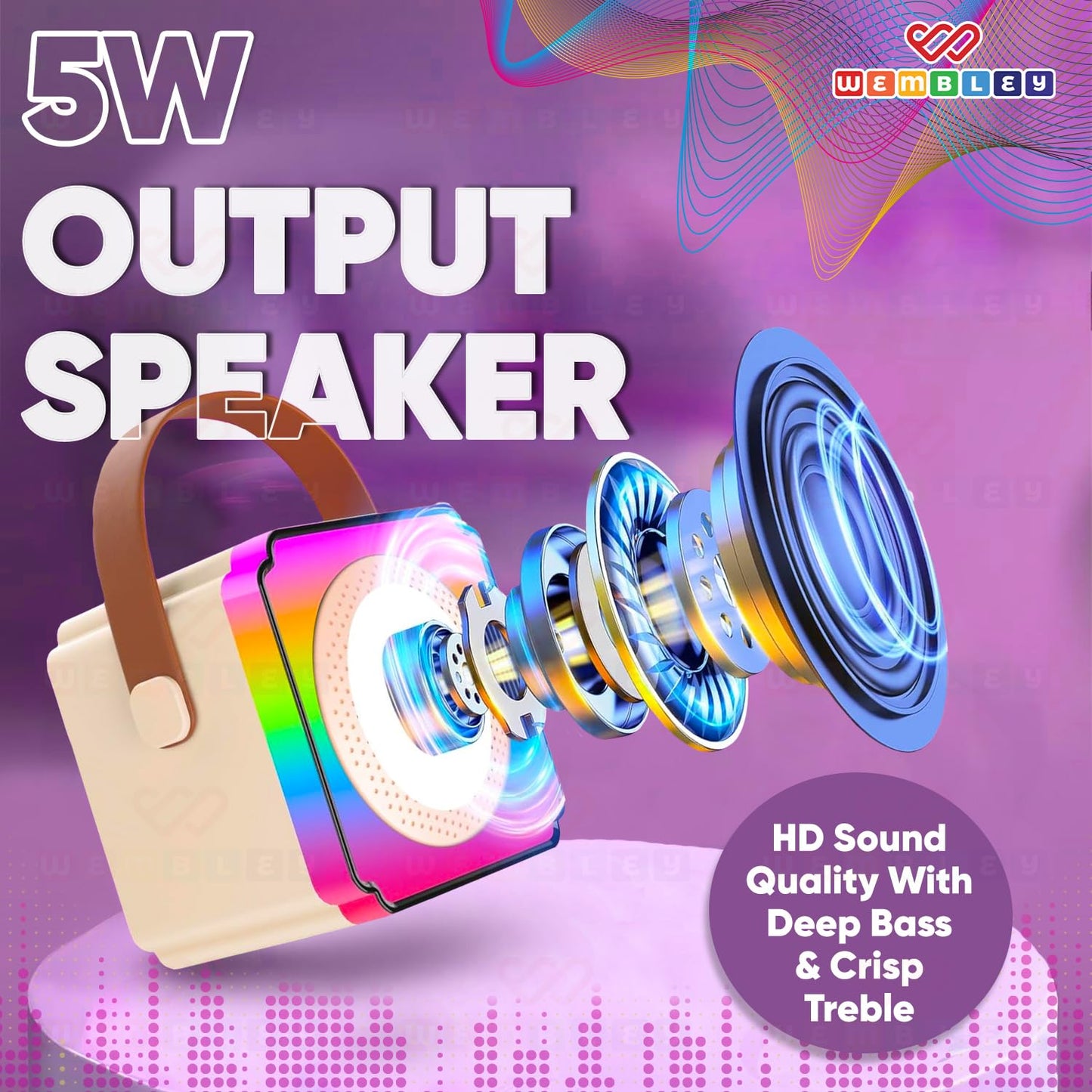Wireless Karaoke Speaker Set with Two Premium Microphones