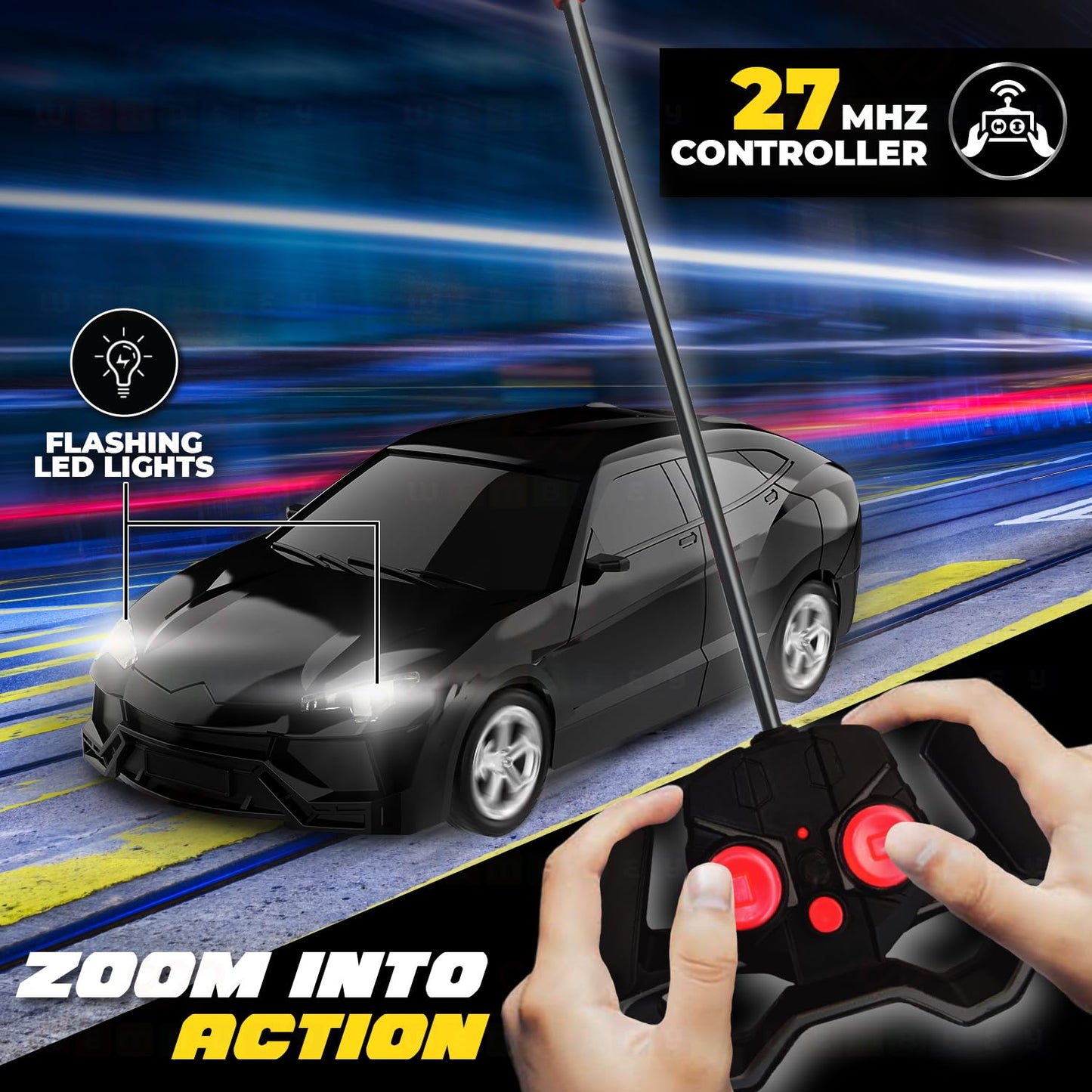 1:24 Scale Multi-Directional Rechargeable Toy Car with 27MHz Remote Control