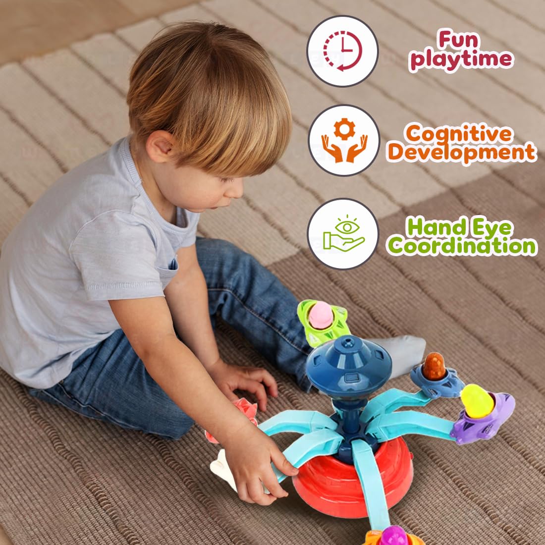 Rotating Musical Merry-Go-Round Toy with Lights & Sound