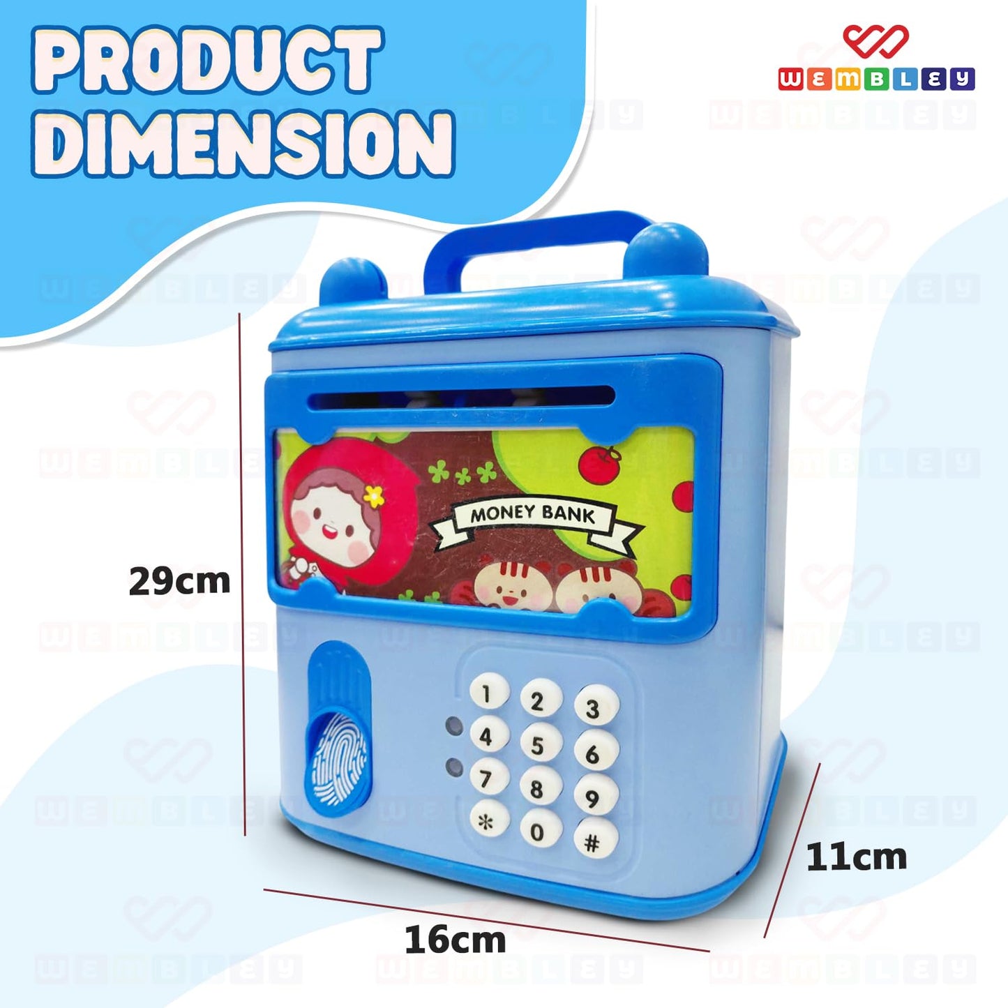 Money Saving ATM Piggy Bank for Kids with Finger Print Sensor