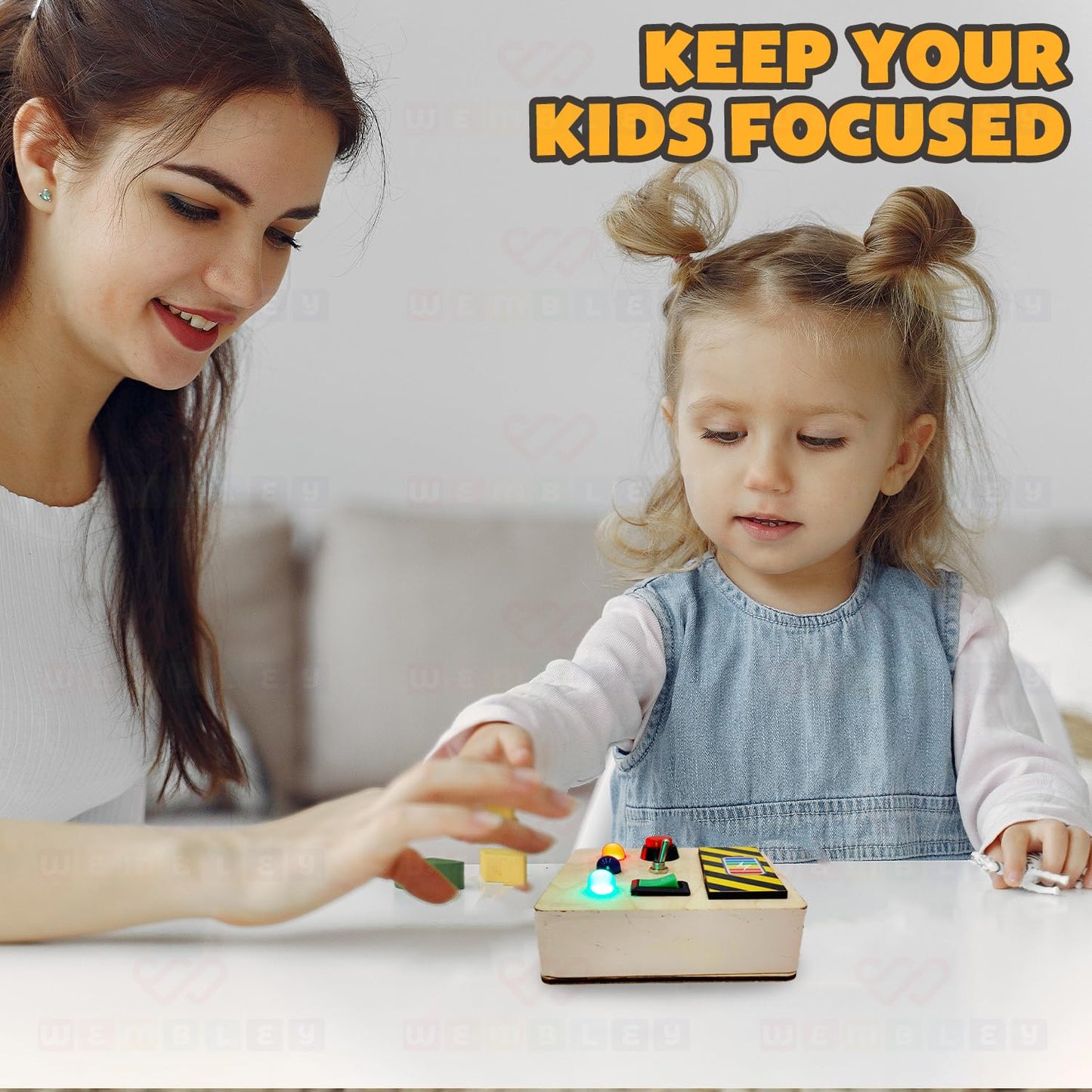 Engaging Wooden Busy Board for Kids with 3 Switches (Basic)
