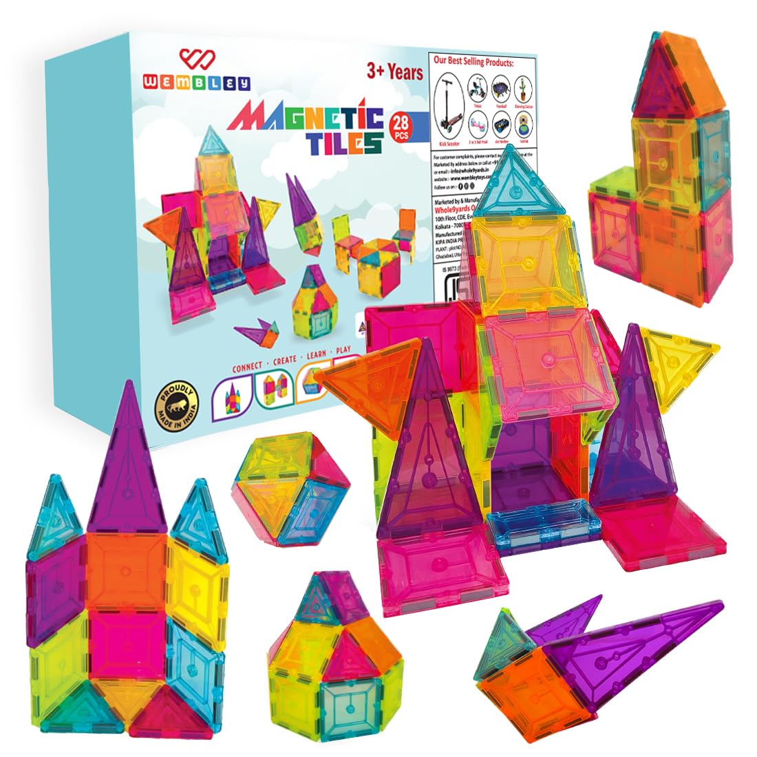 Magnetic Tiles Building Block (28 Pcs)
