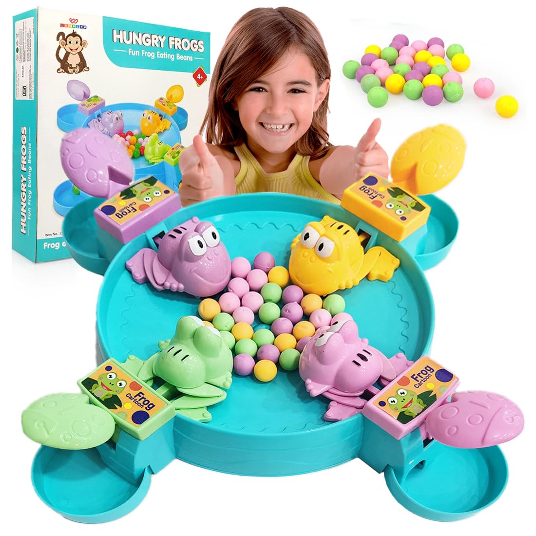 Hungry Frog Eating Bean Indoor Family Game Set (4 Player)