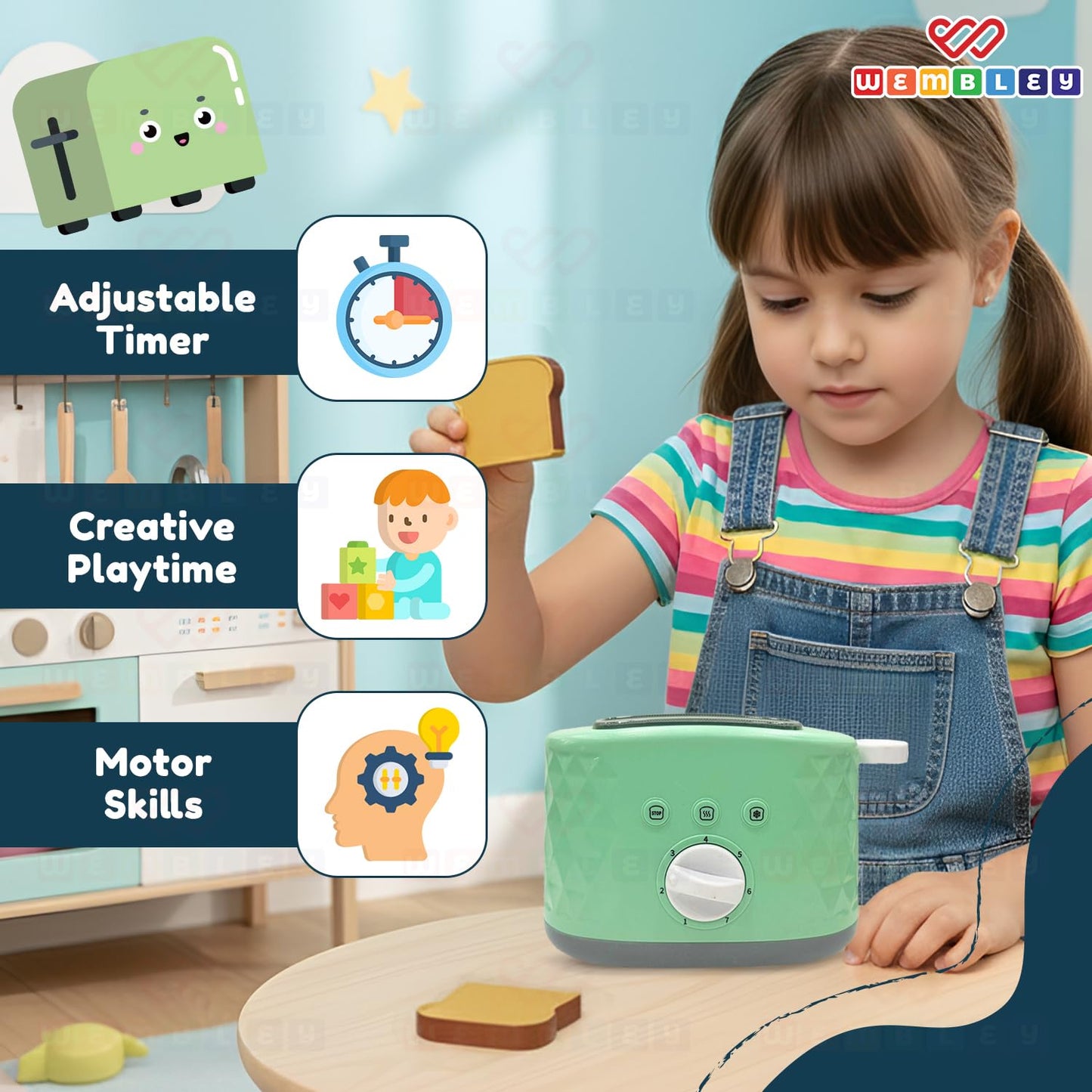 Mini Chef’s Corner Pop Up Toaster Pretend Play Kitchen Set