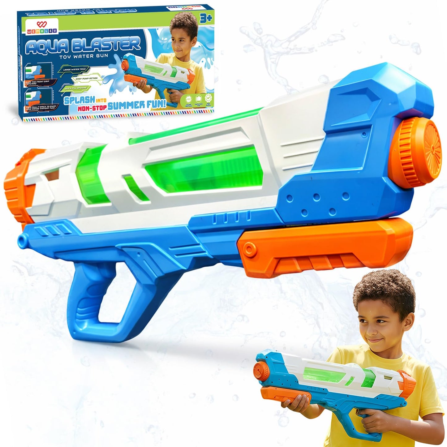 Aqua Blaster Long-Range Water Gun Toy for Kids
