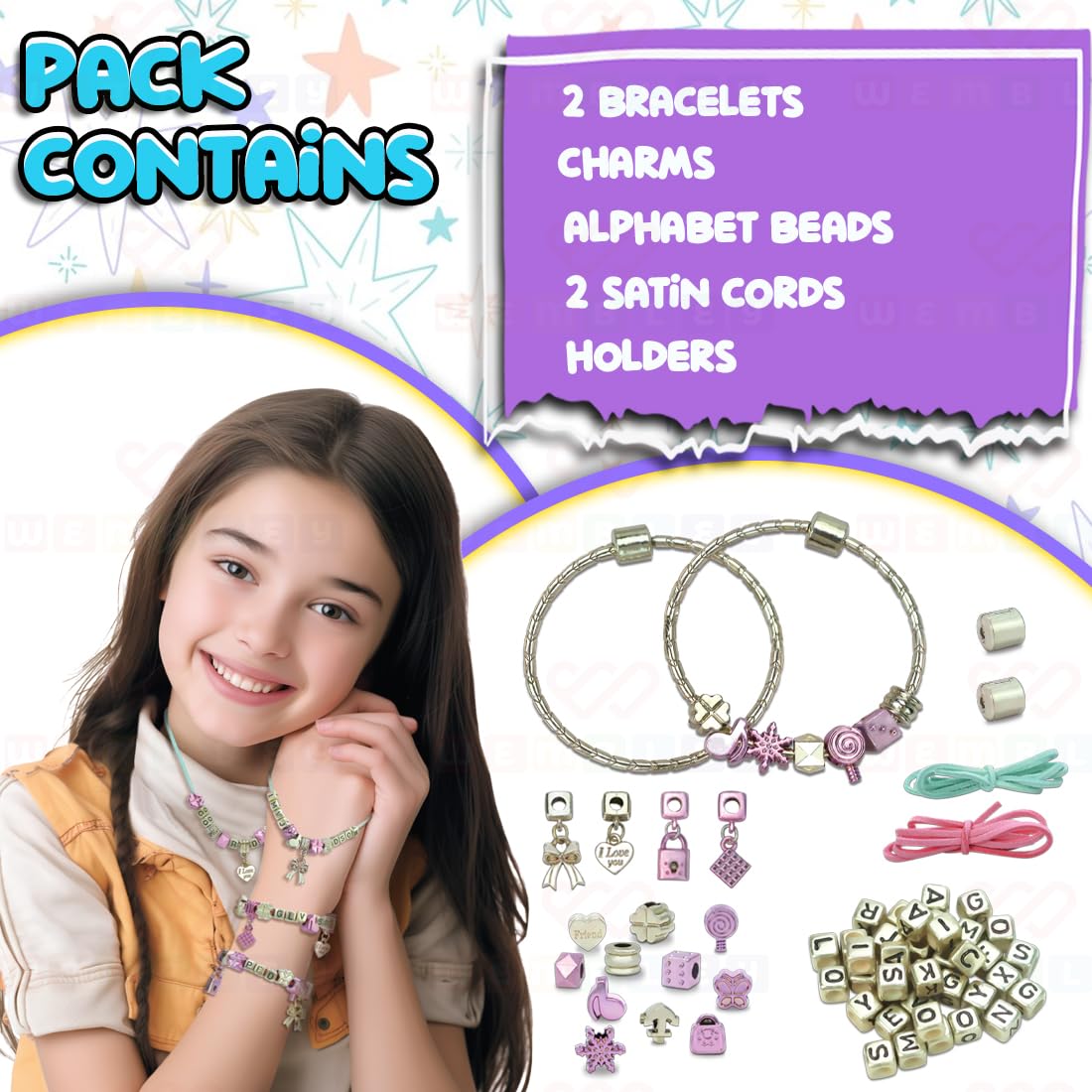 DIY Glam Up Metal Necklace and Bracelet Making Set for Kids