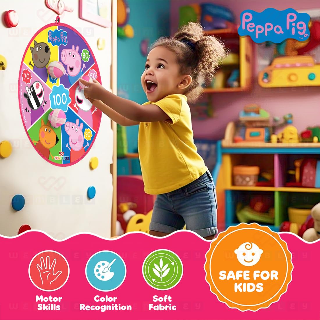 Peppa Pig 2-In-1 Dart Board with 3 Velcro Balls