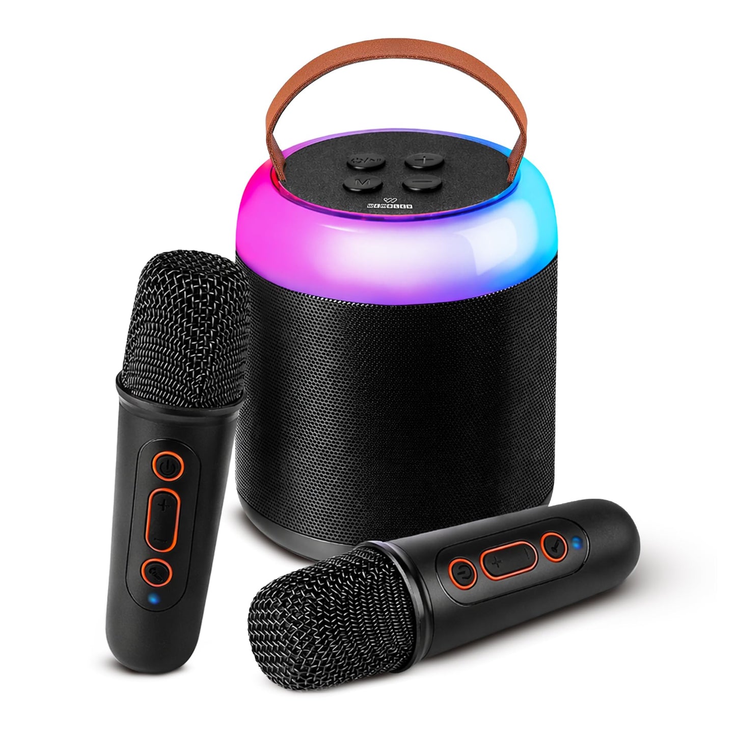 Bucket-Style Wireless Karaoke Speaker Set with Two Microphones