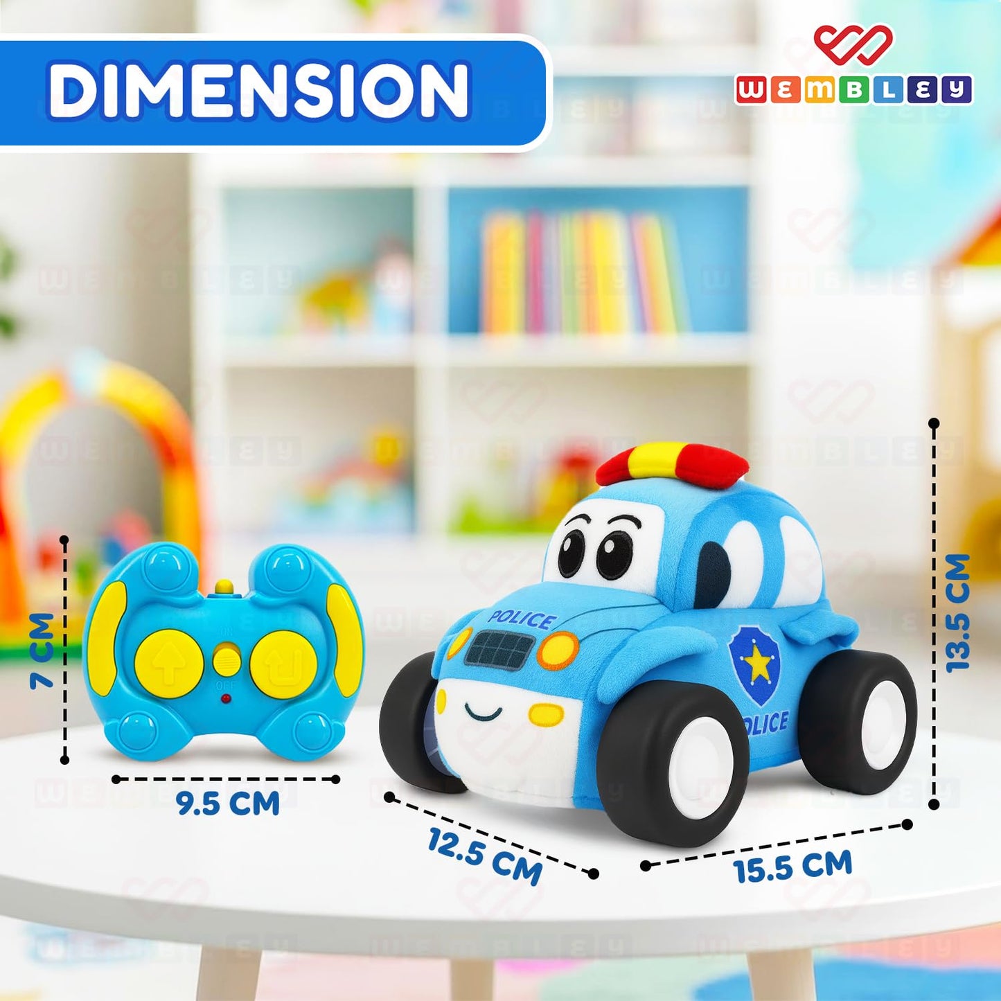 RC Plush Musical Toy Car for Kids (Police Car)