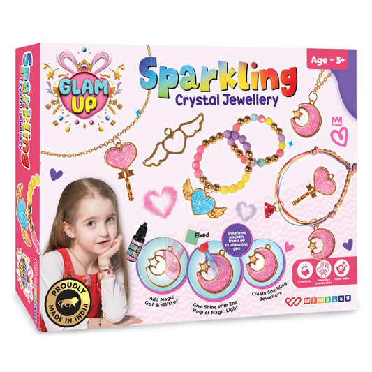 DIY Sparkling Crystal Jewelry Making Set for Girls (Star Theme)