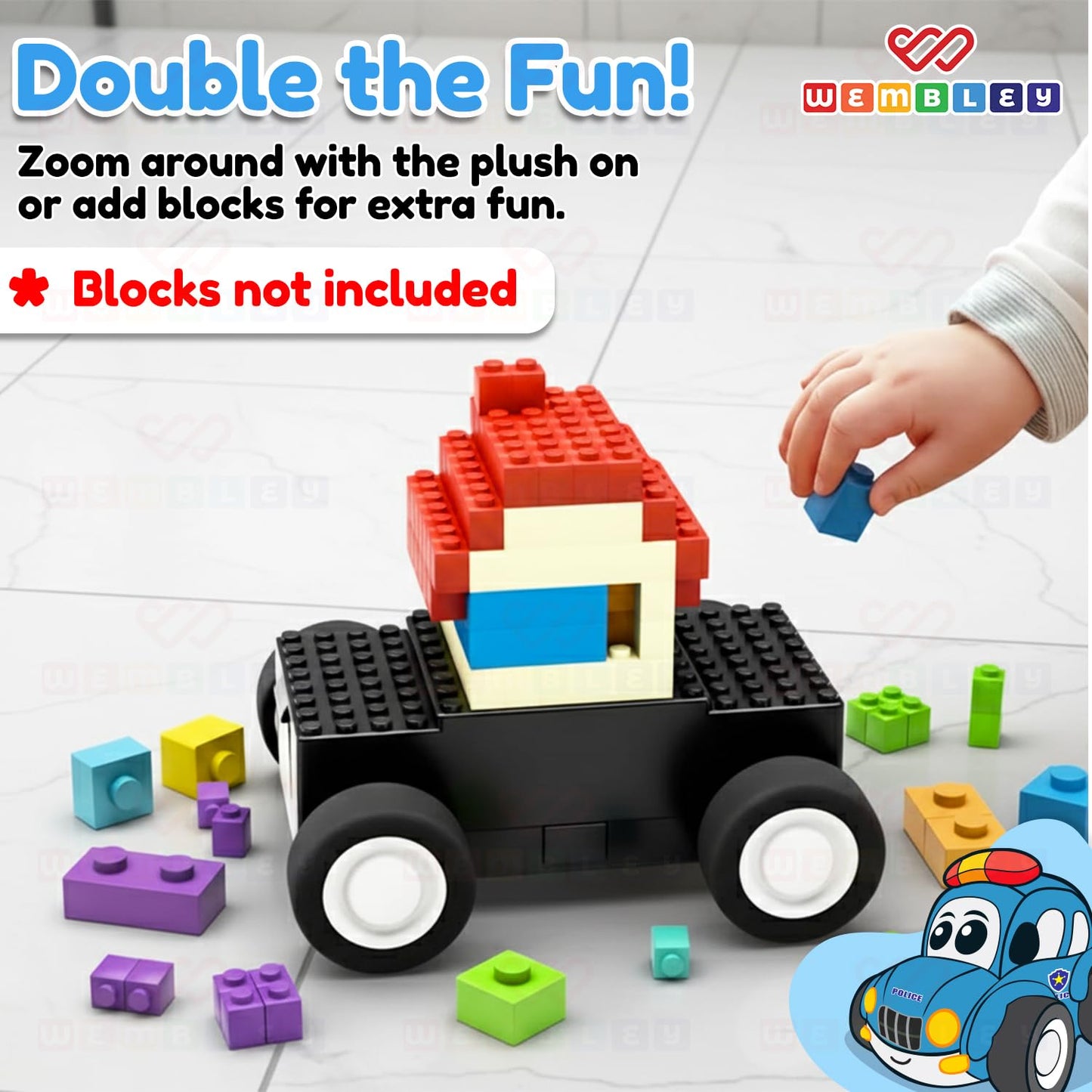 RC Plush Musical Toy Car for Kids (Police Car)