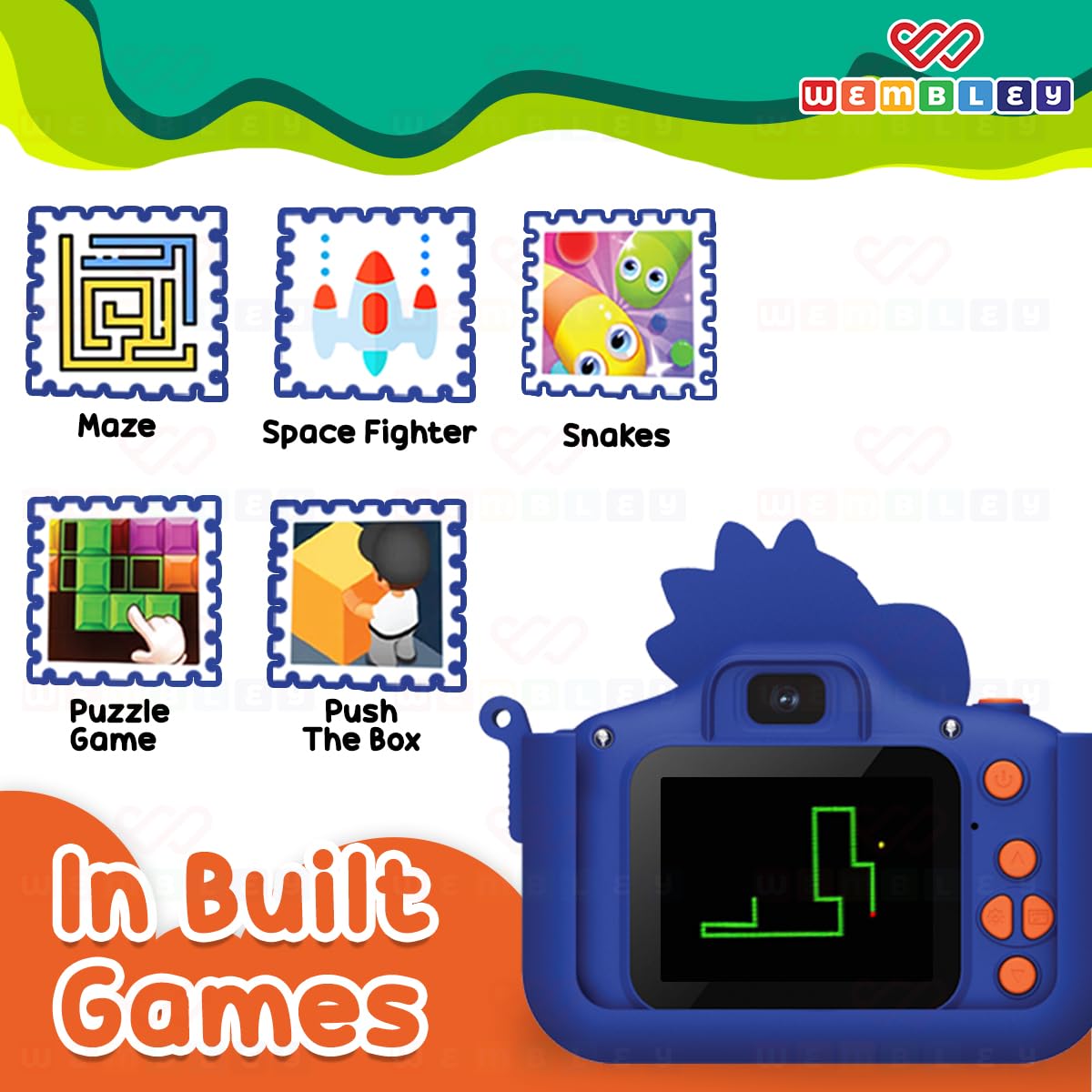 Rechargeable Dinosaur Digital Camera for Kids with 8GB Expandable Storage