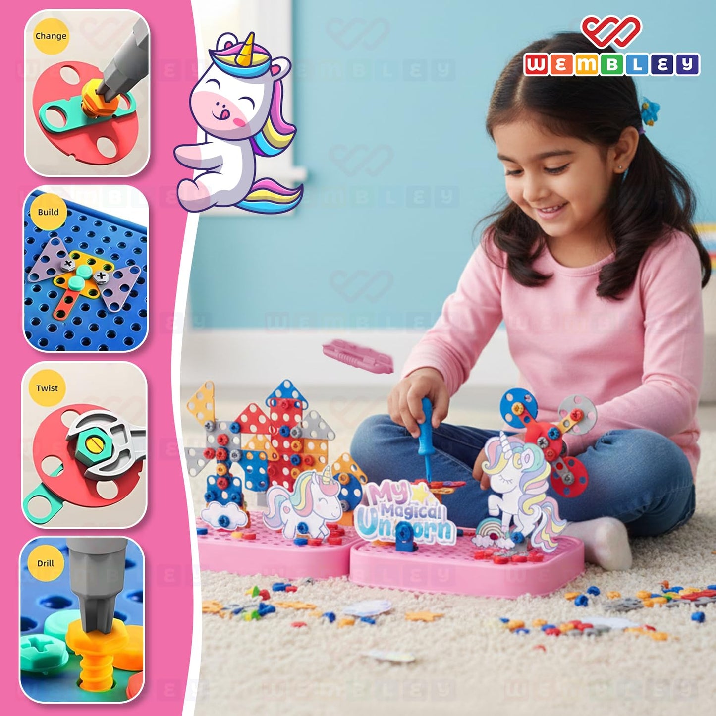 2-In-1 2D & 3D Unicorn Puzzle Set for Kids
