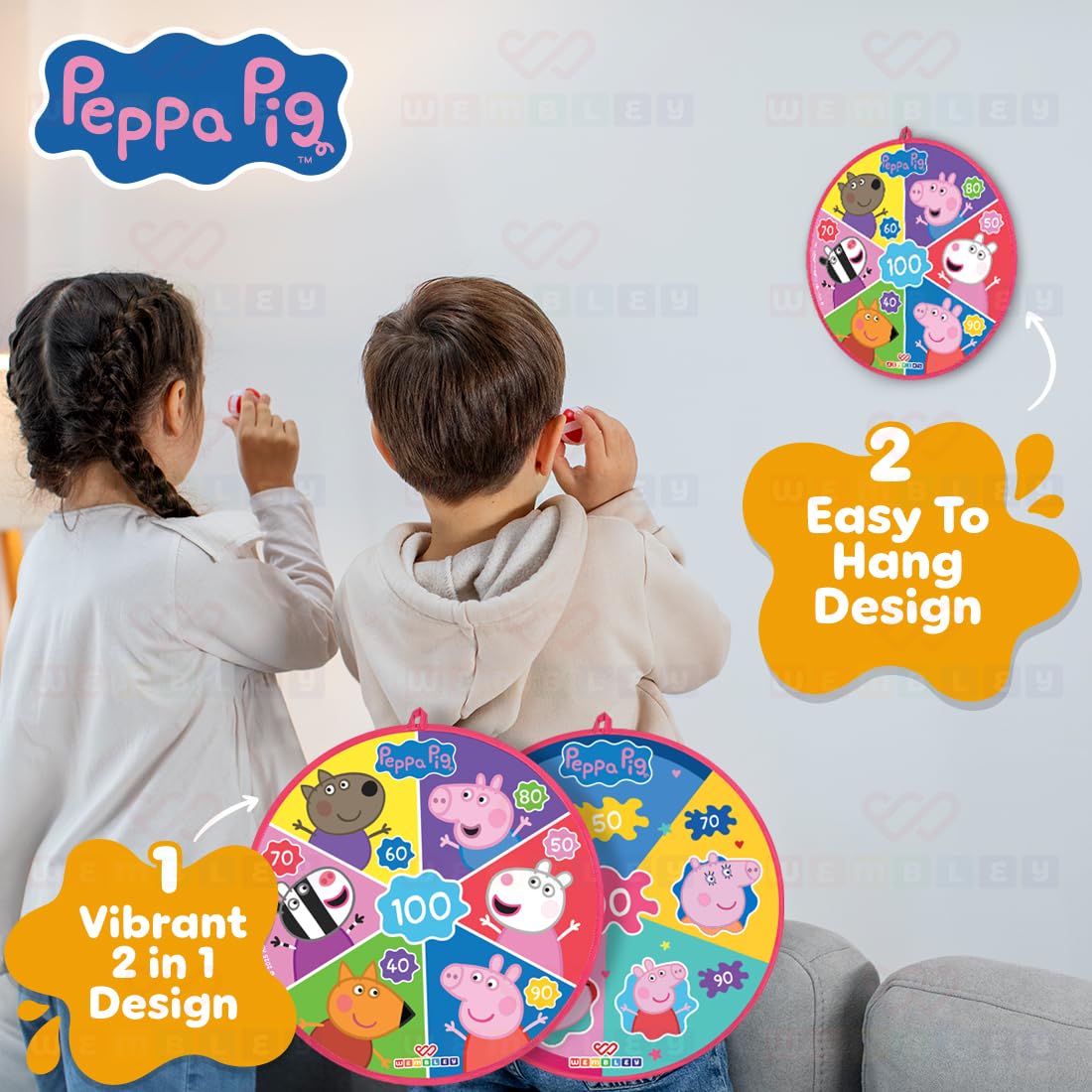 Peppa Pig 2-In-1 Dart Board with 3 Velcro Balls
