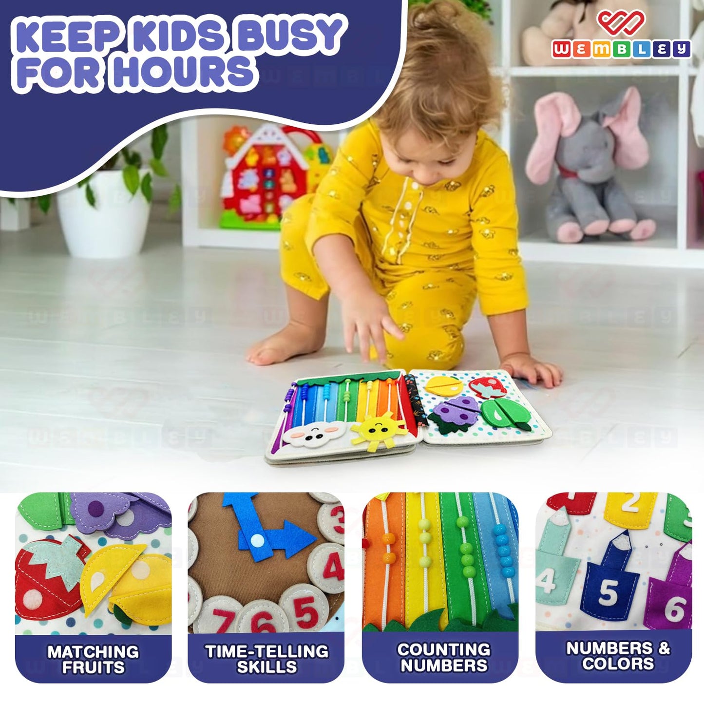 Educational Sensory Activity Busy Book for Toddlers (Hedgehog Theme)