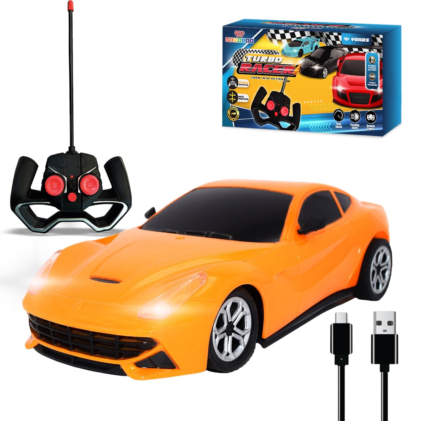 1:24 Scale Multi-Directional Rechargeable Toy Car with 27MHz Remote Control