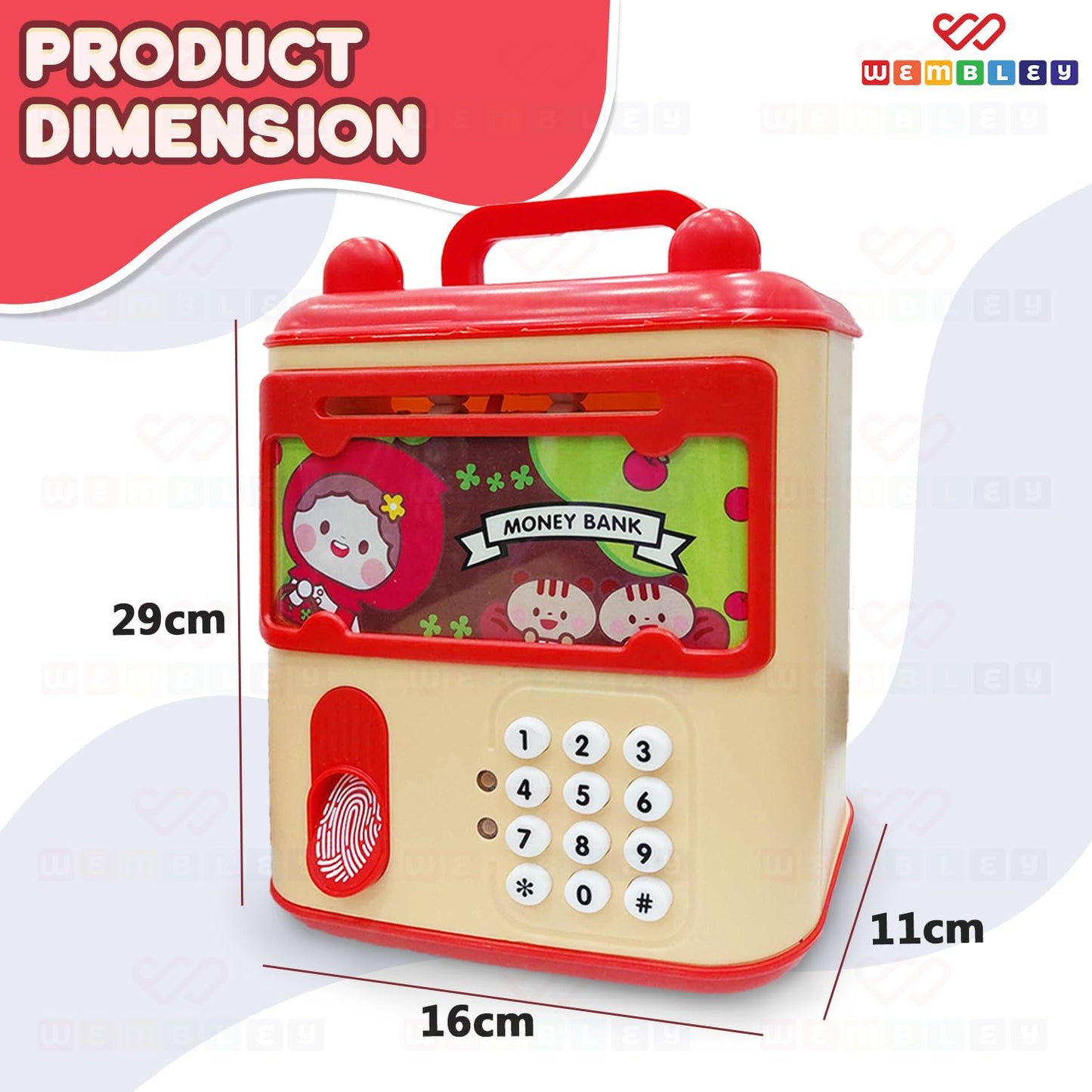 Money Saving ATM Piggy Bank for Kids with Finger Print Sensor