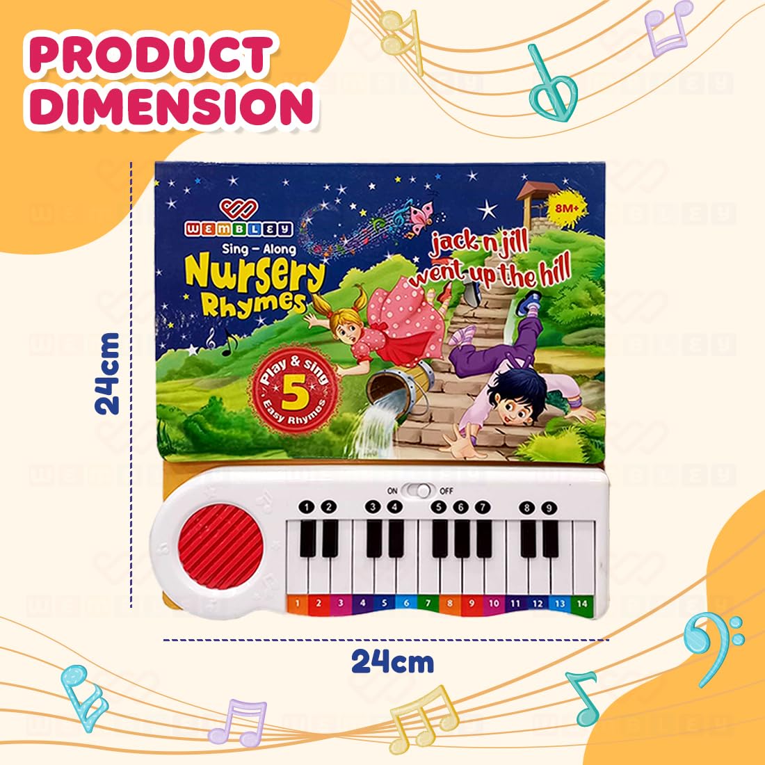 Educational Piano Sound Book for Kids with 5 Classic Nursery Rhymes